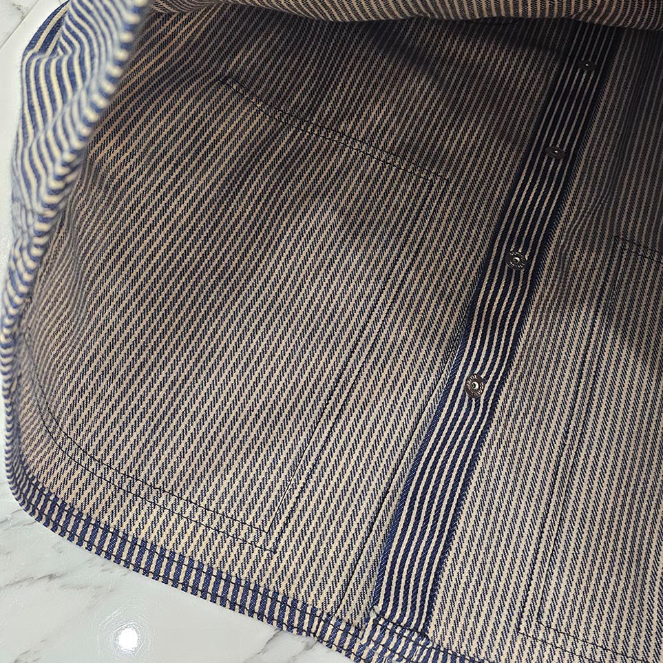 CHROME HEARTS Y NOT WORK DOG Striple Horseshoe Print Cotton Shirt Jacket Size M クロムハーツ ワイノット ワークドグッグ ストライプ ホースシュー プリント コットン シャツジャケット サイズM