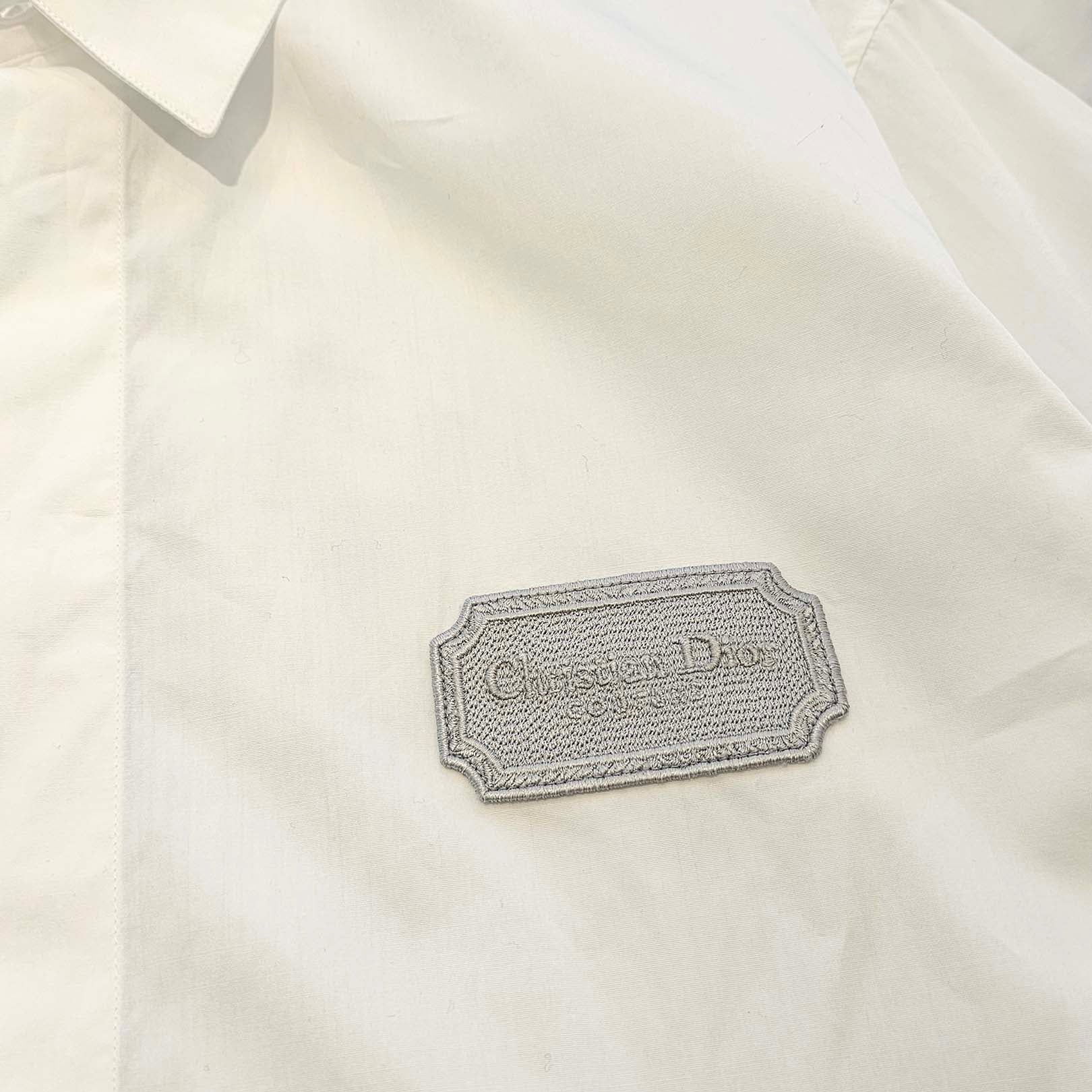 DIOR Logo Patch Embroidered Long Sleeve Shirt 313C545A1581 Size 40 ディオール ロゴワッペン刺繍 長袖シャツ サイズ40