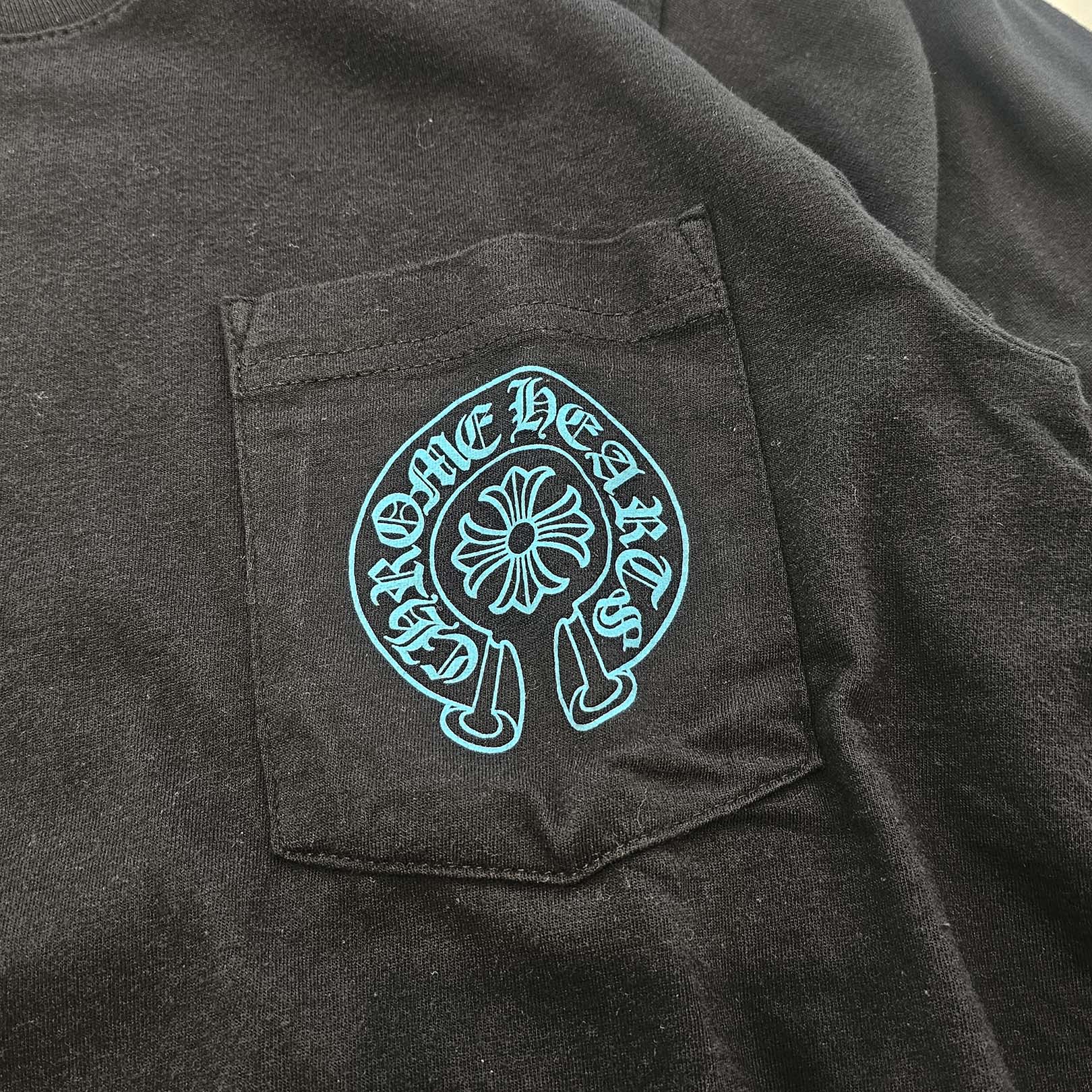 CHROME HEARTS 3 Blue Cross Horseshoe Long Sleeve Tee Size S クロムハーツ 3 ブルークロス ホースシュー ロングスリーブTシャツ サイズS