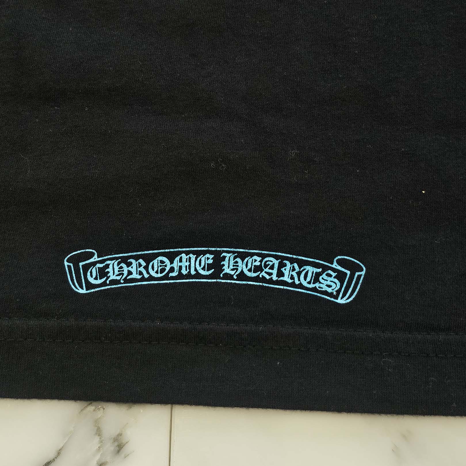 CHROME HEARTS 3 Blue Cross Horseshoe Long Sleeve Tee Size S クロムハーツ 3 ブルークロス ホースシュー ロングスリーブTシャツ サイズS
