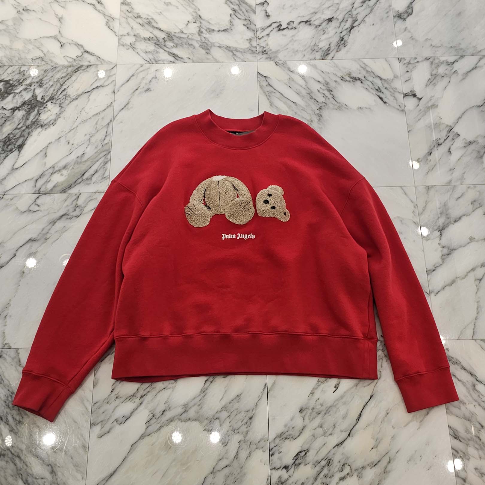 Palm Angels 2023SS PA Bear Fitted Crew Sweatshirt PMBA026R21FLE001 Size L パームエンジェルス ベアフィッティドクルースウェットシャツ サイズL