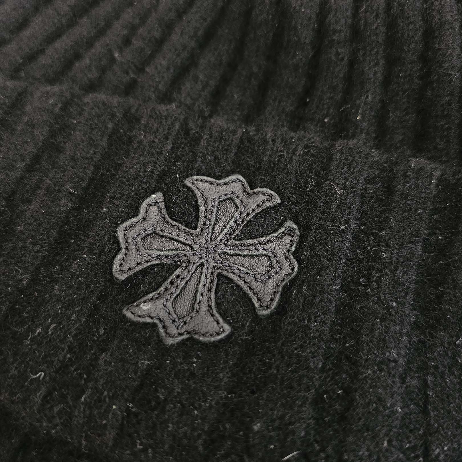 CHROME HEARTS Cashmere 1 Cross Leather Patch Beanie Size ONE SIZE (22cm) クロムハーツ カシミヤ 1 クロス レザーパッチ ビーニー サイズONE SIZE (22cm)