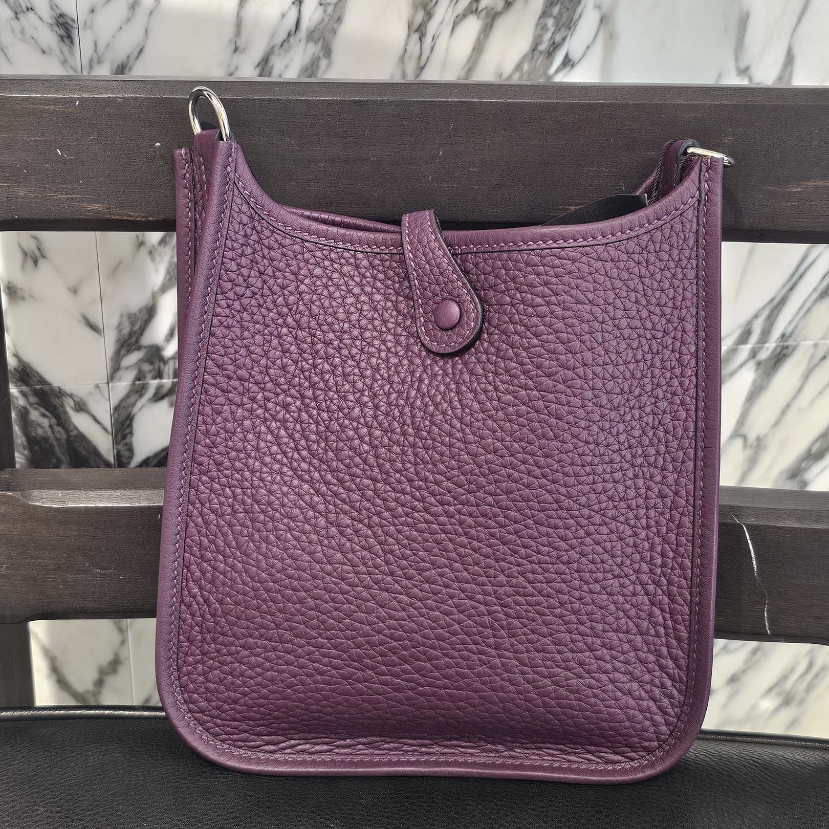 HERMES Evelyn Amazon TPM "Anemone" W刻印 エルメス エブリン アマゾン TPM "アネモネ" レザーショルダーバッグ W刻印