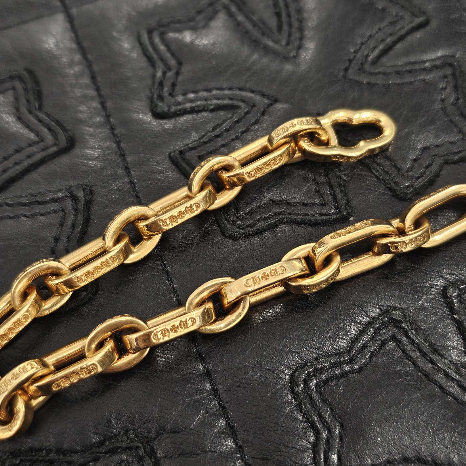 CHROME HEARTS 22K PAPER E CHAIN BRACELET Size 8 Inch クロムハーツ 22K ペーパー E チェーン ブレスレット サイズ8インチ