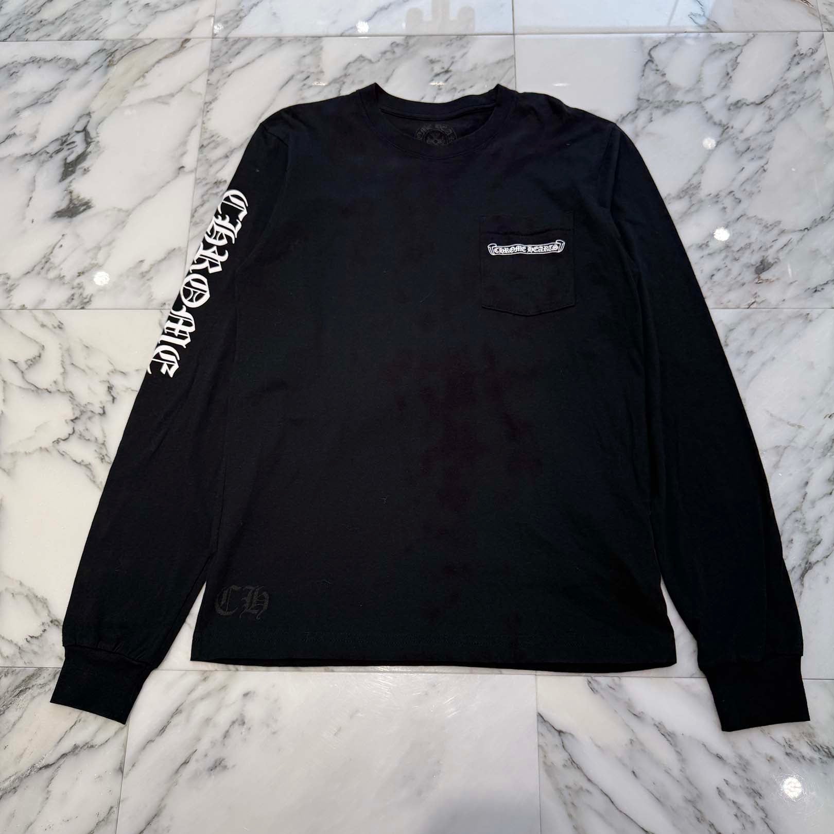 CHROME HEARTS Back Cemetery Cross Print Long Sleeve Tee Size M クロムハーツ バック セメタリークロス プリント ロングスリーブTシャツ サイズM