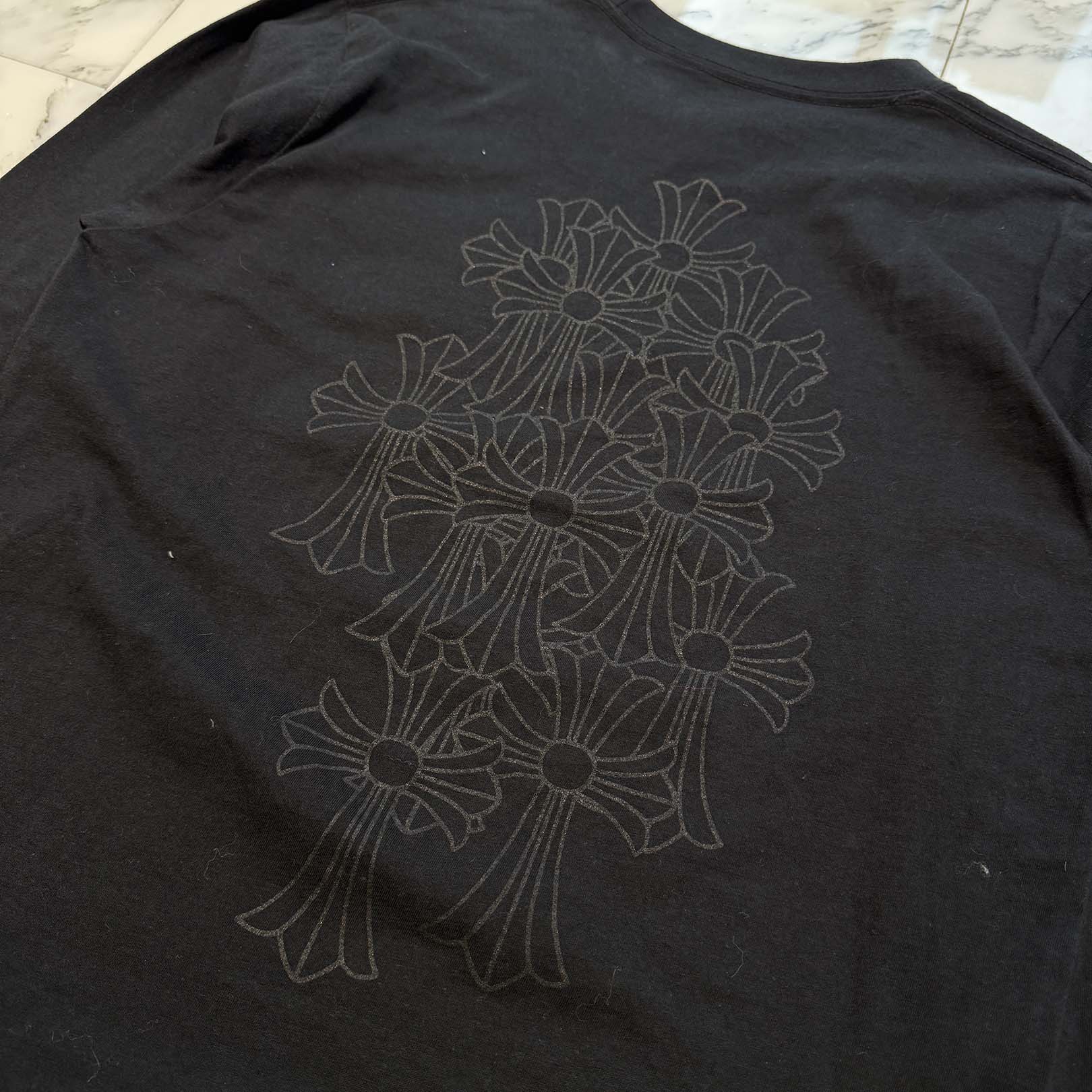 CHROME HEARTS Back Cemetery Cross Print Long Sleeve Tee Size M