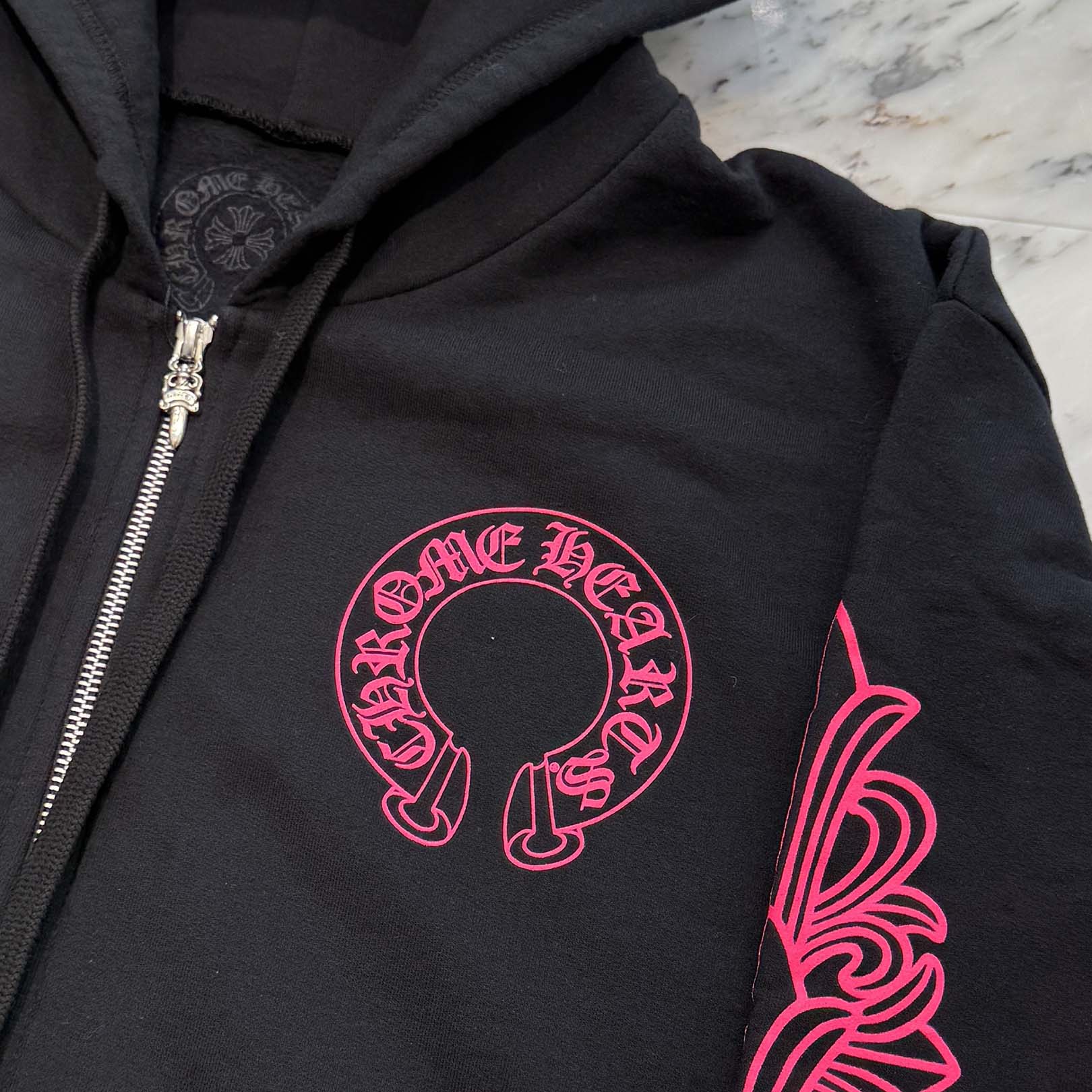 CHROME HEARTS 2025AW Floral Cross Horseshoe Zip Up Hoodie Size M CHROME HEARTS 2025AW Floral Cross Horseshoe Zip Up Hoodie Size M