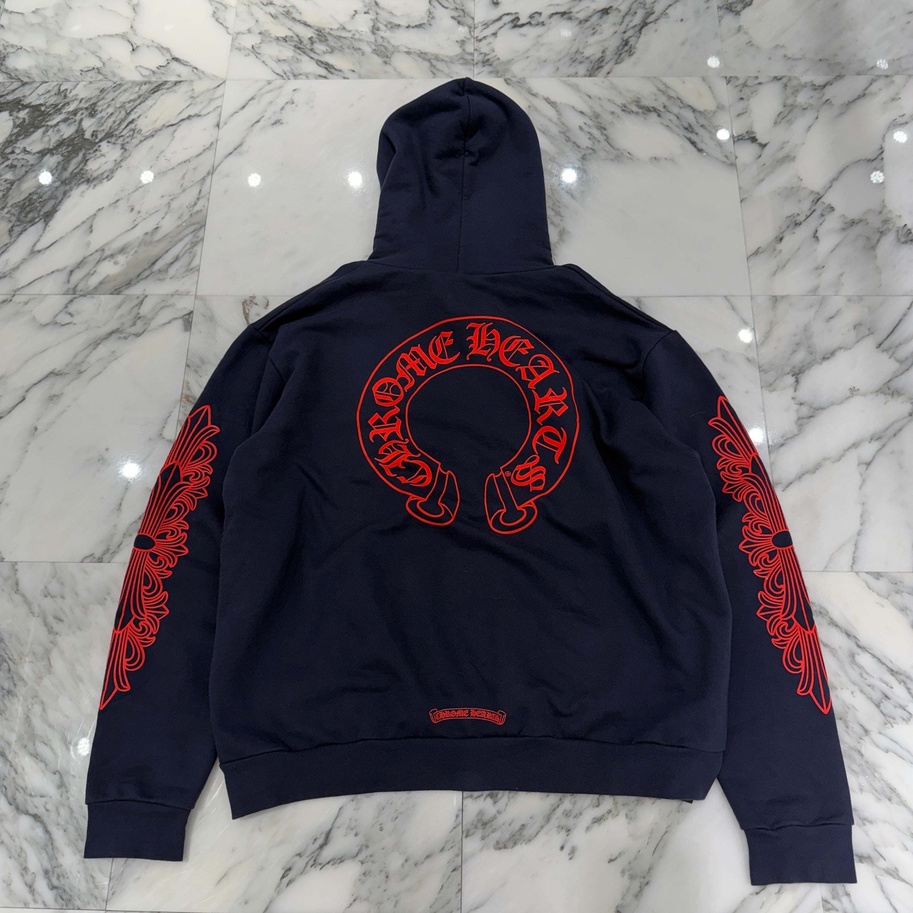 CHROME HEARTS 2025SS Floral Cross Horseshoe Pullover Hoodie Size XL クロムハーツ フローラルクロス ホースシュー プルオーバーフーディーサイズXL