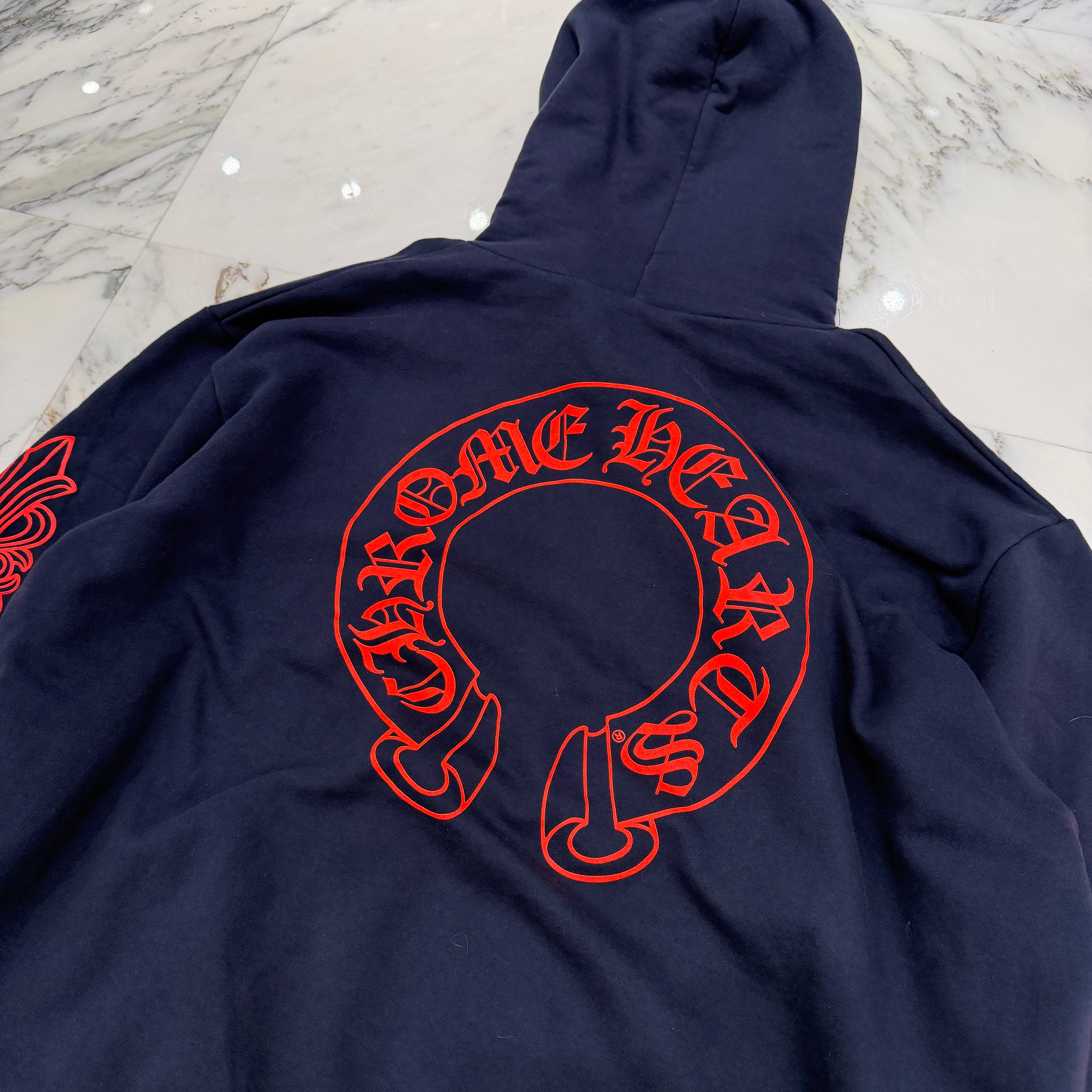 CHROME HEARTS 2025SS Floral Cross Horseshoe Pullover Hoodie Size XL クロムハーツ フローラルクロス ホースシュー プルオーバーフーディーサイズXL