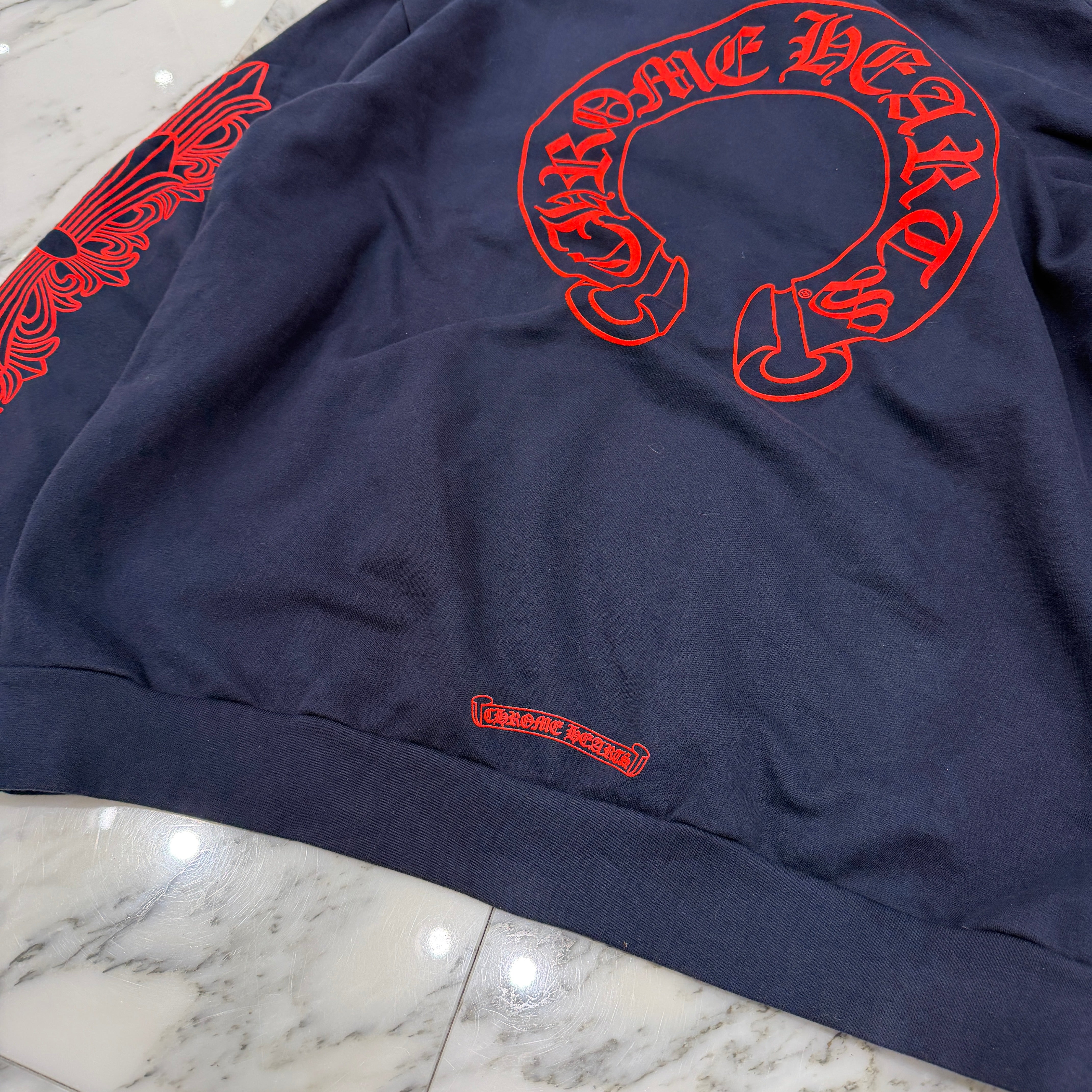 CHROME HEARTS 2025SS Floral Cross Horseshoe Pullover Hoodie Size XL クロムハーツ フローラルクロス ホースシュー プルオーバーフーディーサイズXL