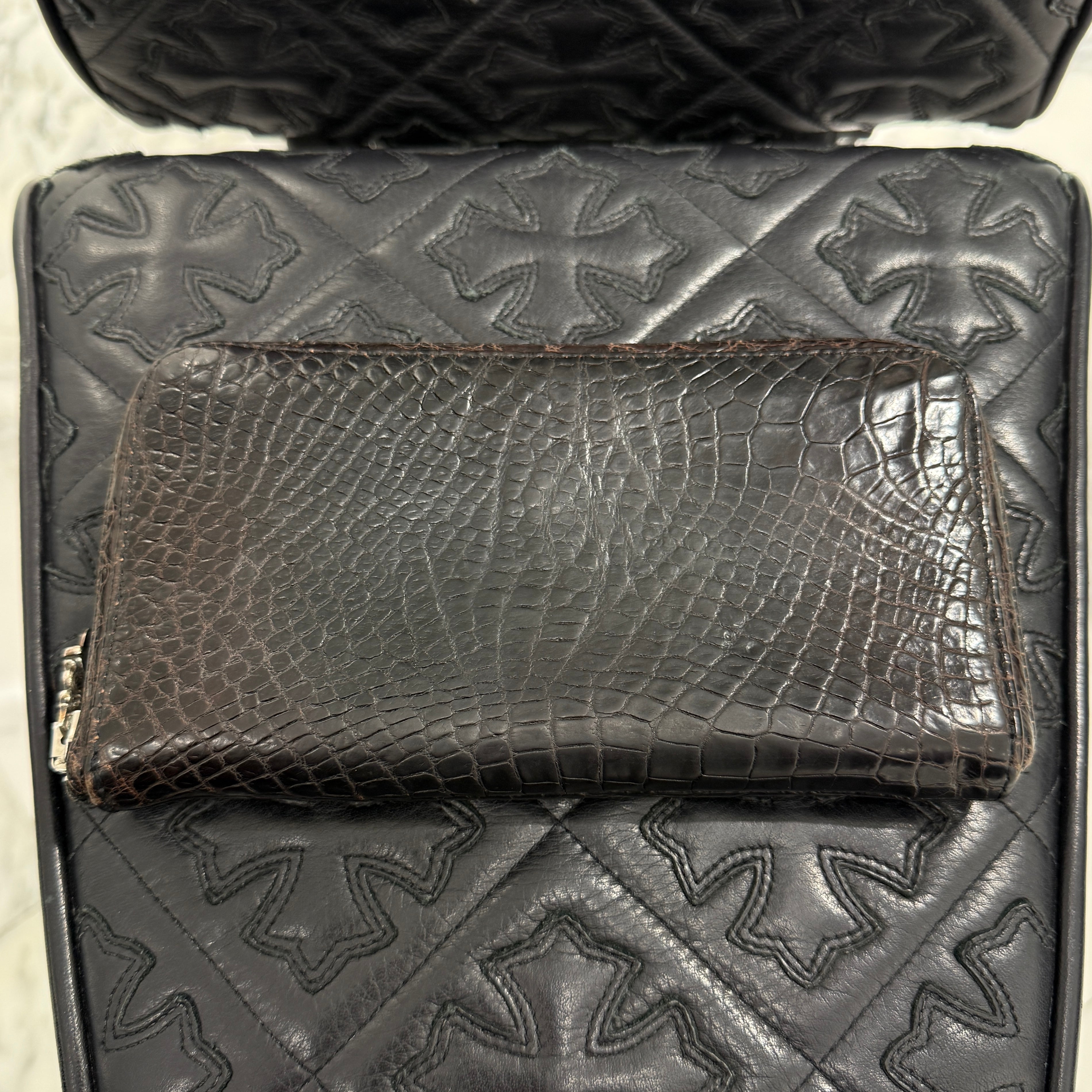 CHROME HEARTS Alligator REC F ZIP Leather Wallet クロムハーツ アリゲーター レック F ジップ レザー ウォレット
