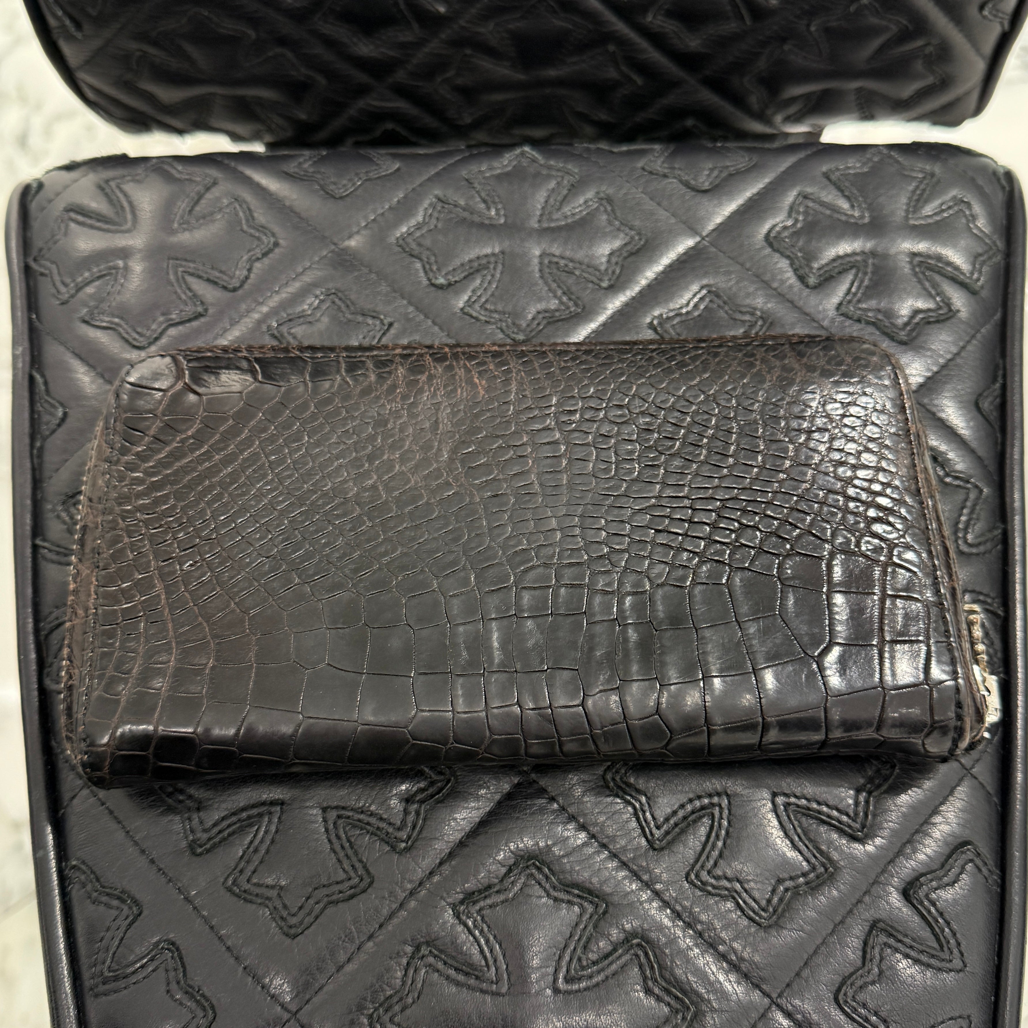 CHROME HEARTS Alligator REC F ZIP Leather Wallet クロムハーツ アリゲーター レック F ジップ レザー ウォレット