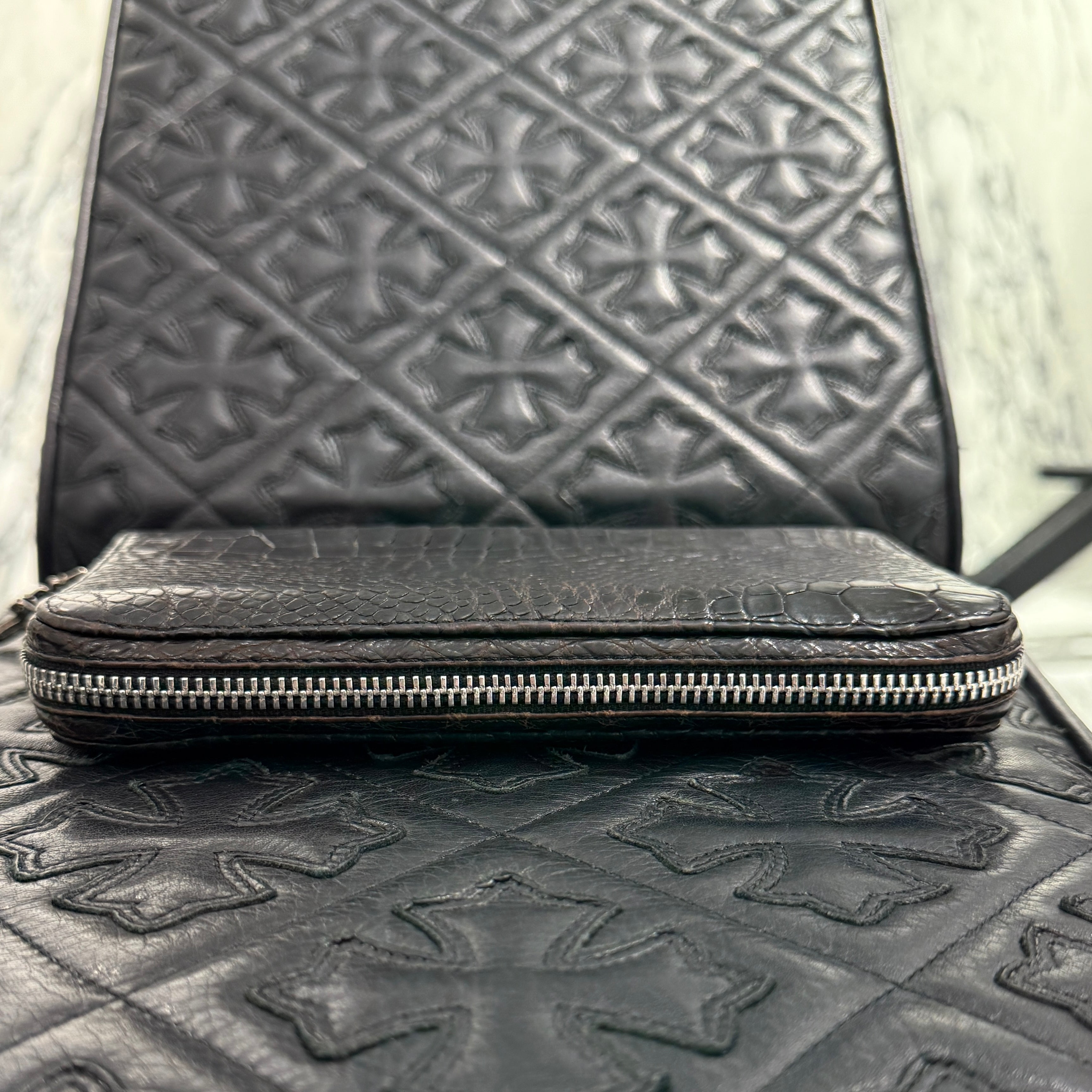 CHROME HEARTS Alligator REC F ZIP Leather Wallet クロムハーツ アリゲーター レック F ジップ レザー ウォレット