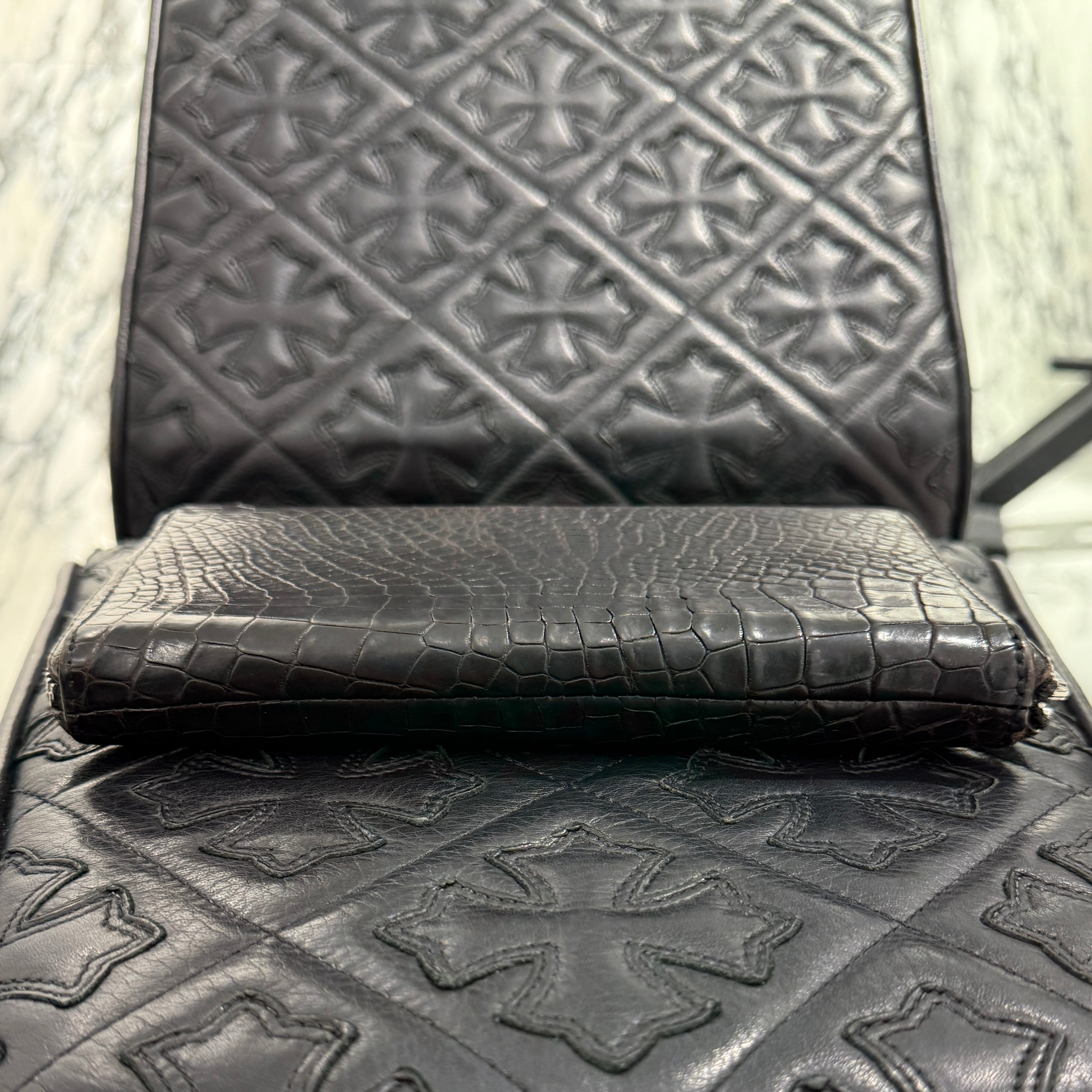 CHROME HEARTS Alligator REC F ZIP Leather Wallet クロムハーツ アリゲーター レック F ジップ レザー ウォレット