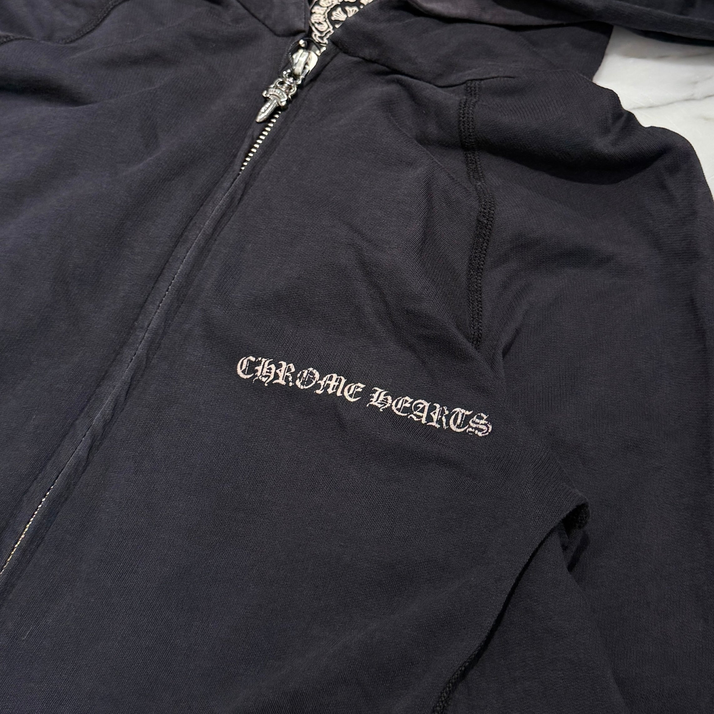 CHROME HEARTS OLD Back CH Plus Print Zip Up Hoodie Size S クロムハーツ オールド バック CHプラス プリント ジップアップフーディ サイズS