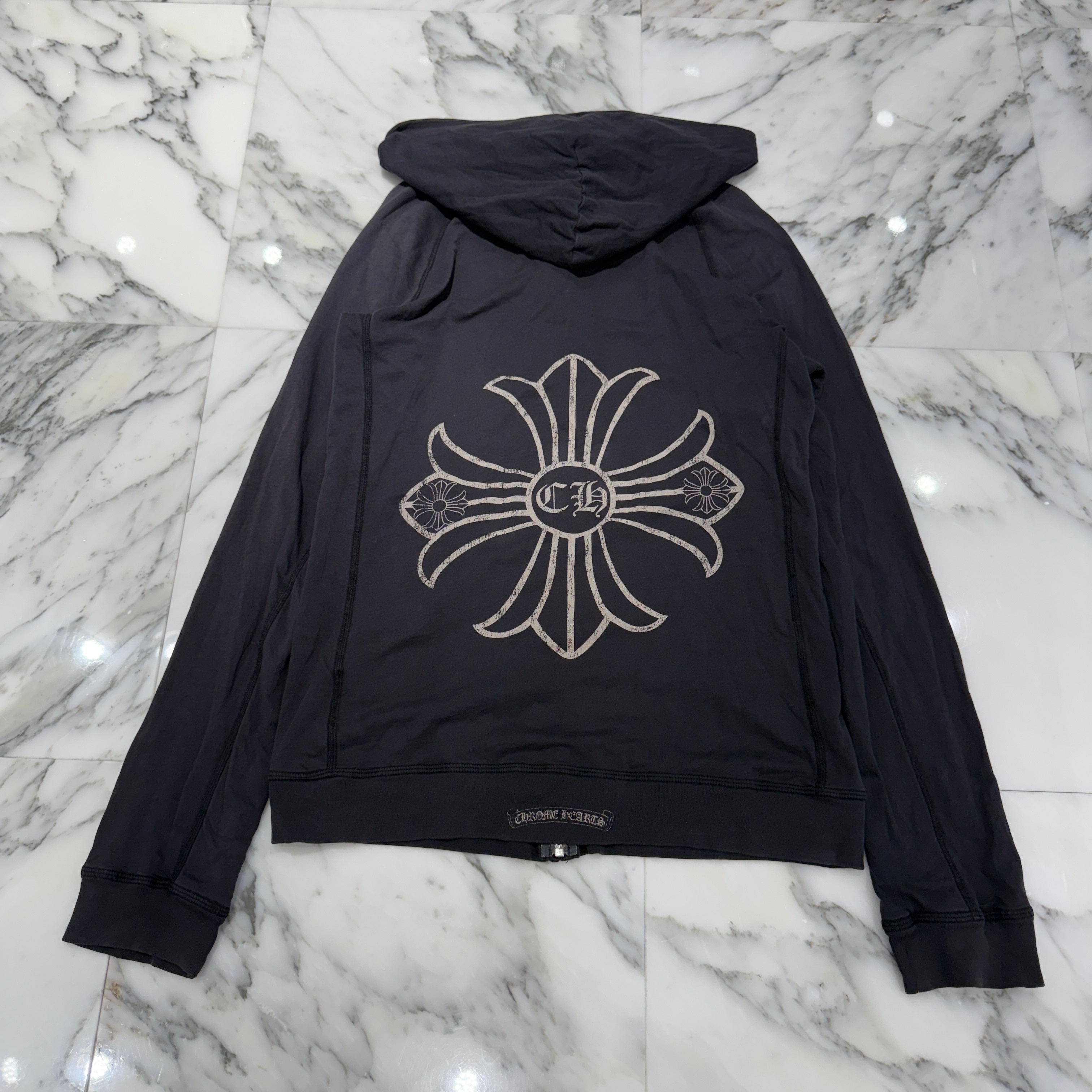CHROME HEARTS OLD Back CH Plus Print Zip Up Hoodie Size S クロムハーツ オールド バック CHプラス プリント ジップアップフーディ サイズS