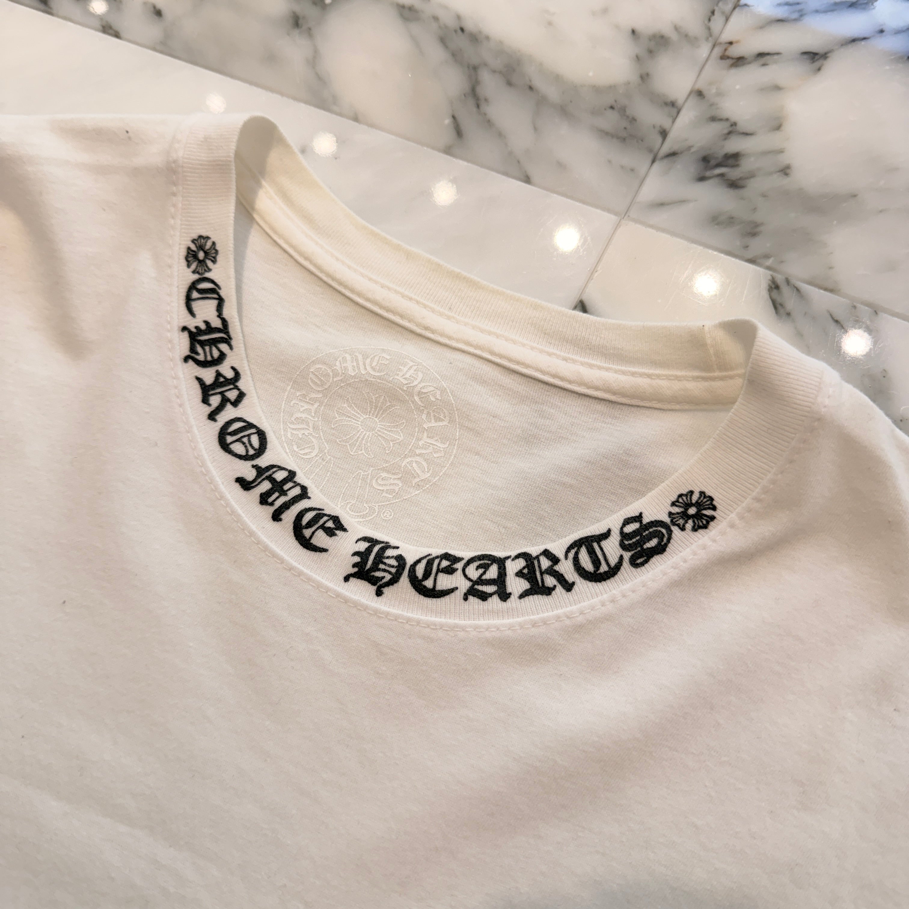 CHROME HEARTS Neck Logo Tee Size L クロムハーツ ネックロゴ Tシャツ サイズL
