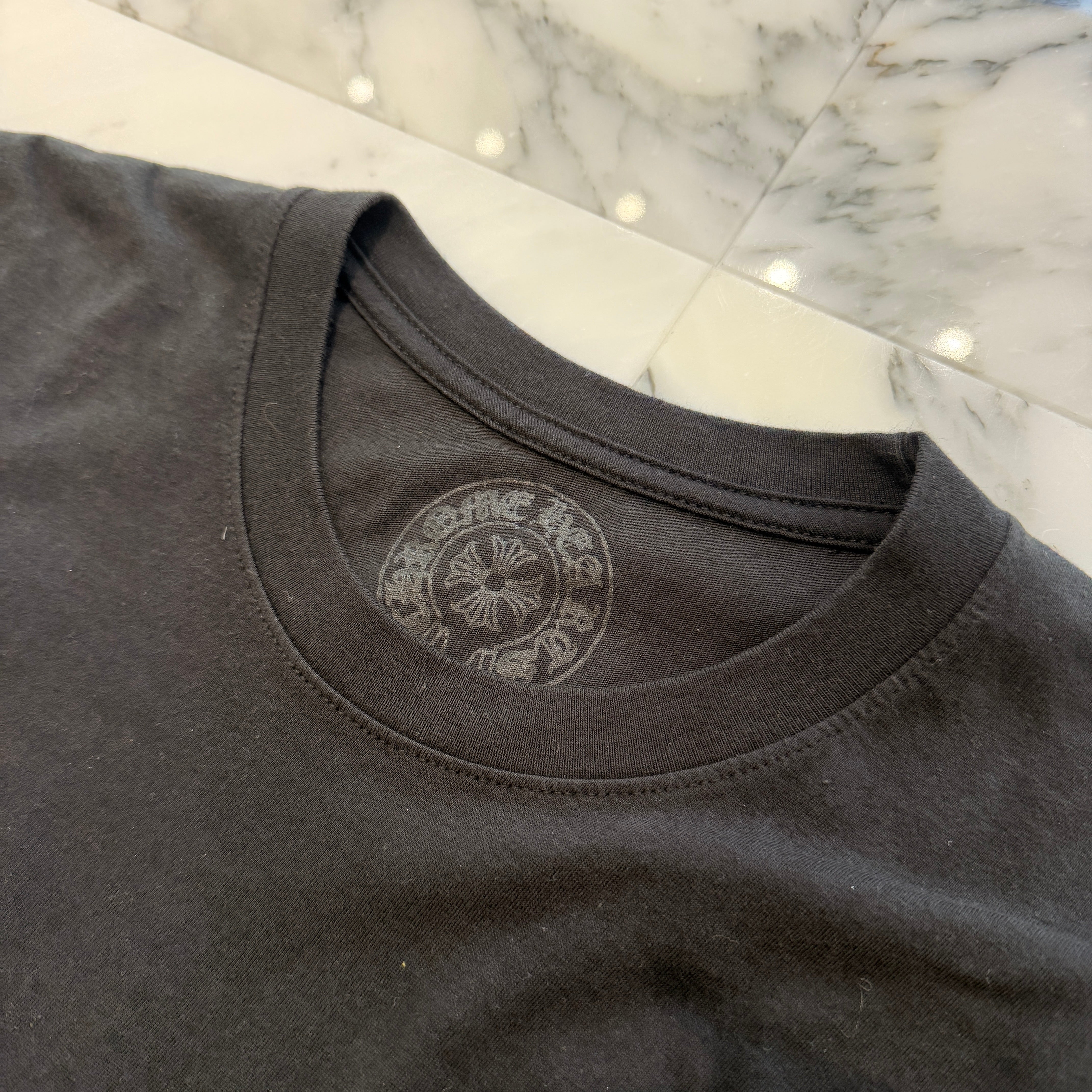 CHROME HEARTS Floral Cross Horseshoe Long Sleeve Tee Size M クロムハーツ フローラルクロス ホースシュー ロングスリーブ Tシャツ サイズM