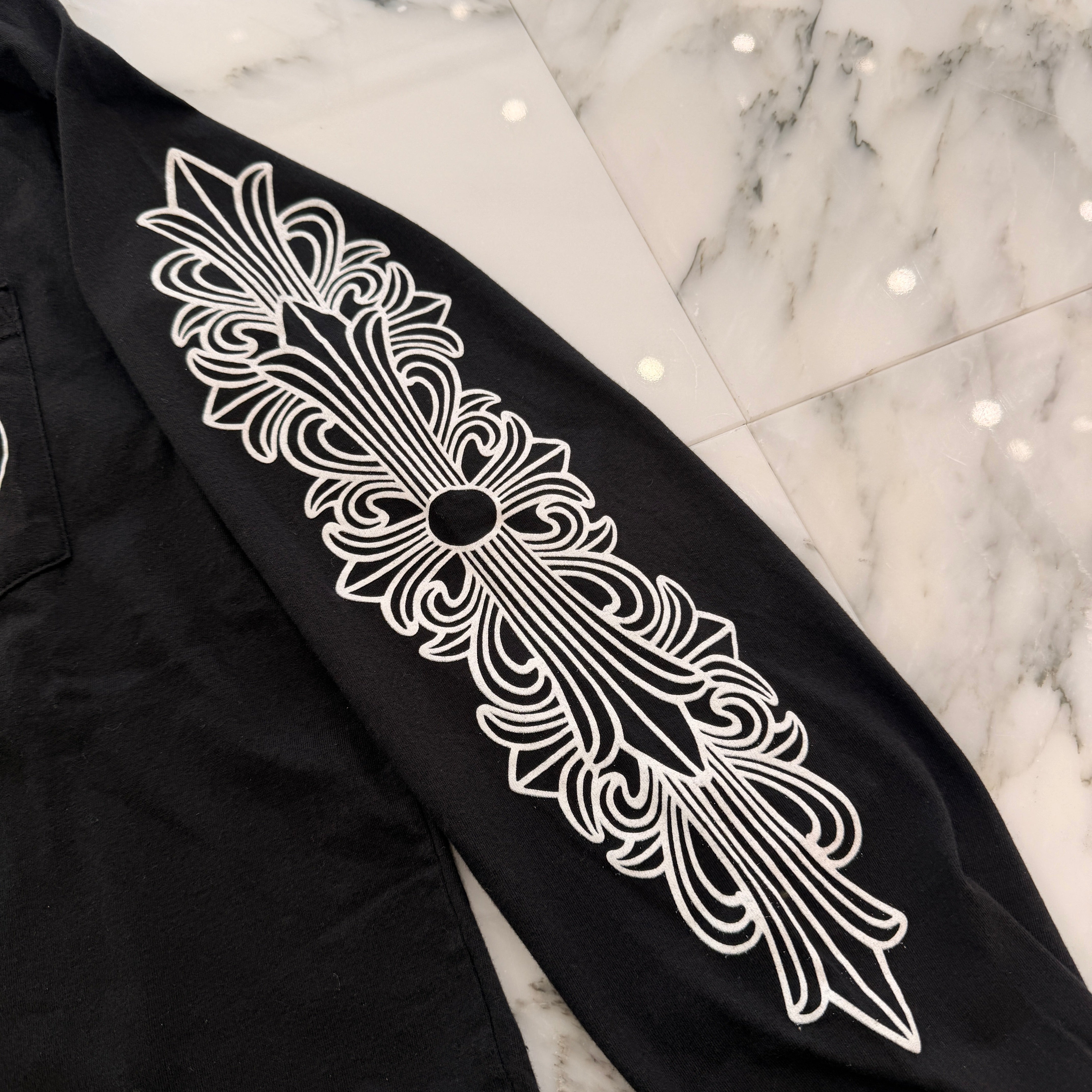 CHROME HEARTS Floral Cross Horseshoe Long Sleeve Tee Size M クロムハーツ フローラルクロス ホースシュー ロングスリーブ Tシャツ サイズM