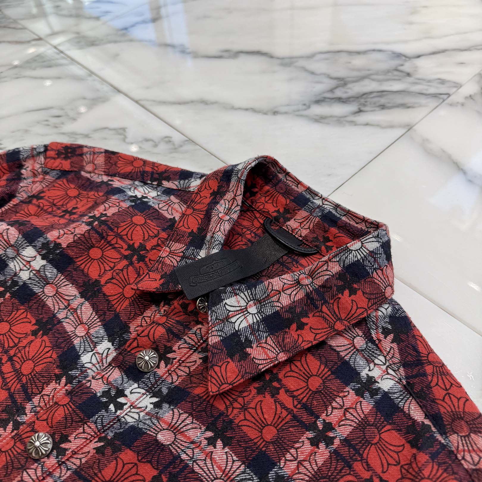 CHROME HEARTS Y NOT Loose Ends Check Shirt Size M クロムハーツ ワイノット ルーズエンド チェックシャツ サイズM