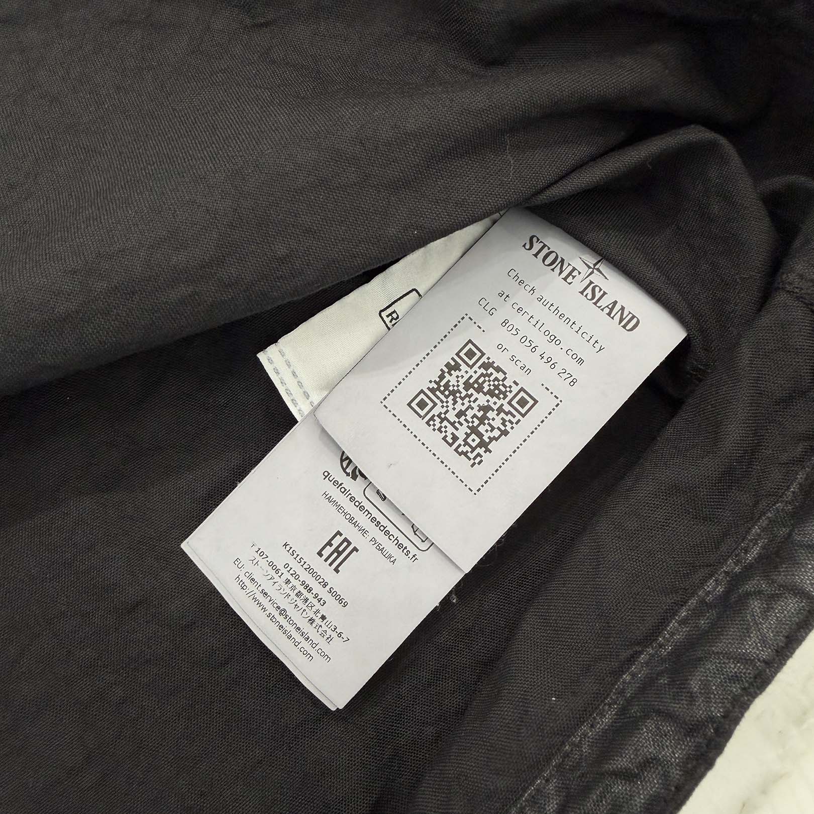 STONE ISLAND 2025SS Garment Dyed Nylon Short Sleeve Shirt K1S151200028 S0069 Size XL ストーンアイランド ガーメントダイ ナイロン ショートスリーブ シャツ サイズXL