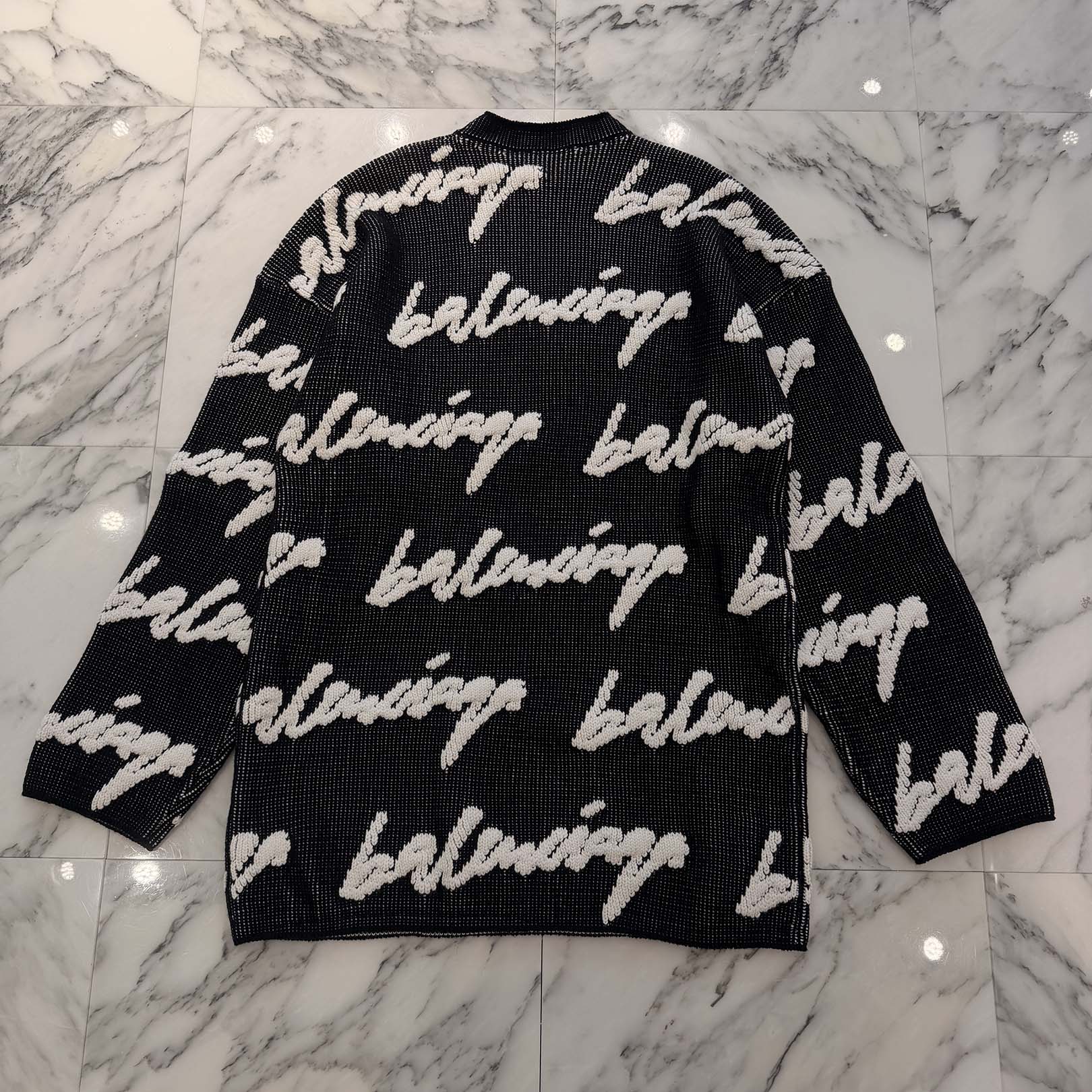 BALENCIAGA 2020AW 3D Scramble Logo Knit Sweater 625985 T3180 Size XS バレンシアガ 3D スクランブル ロゴ ニット セーター サイズXS