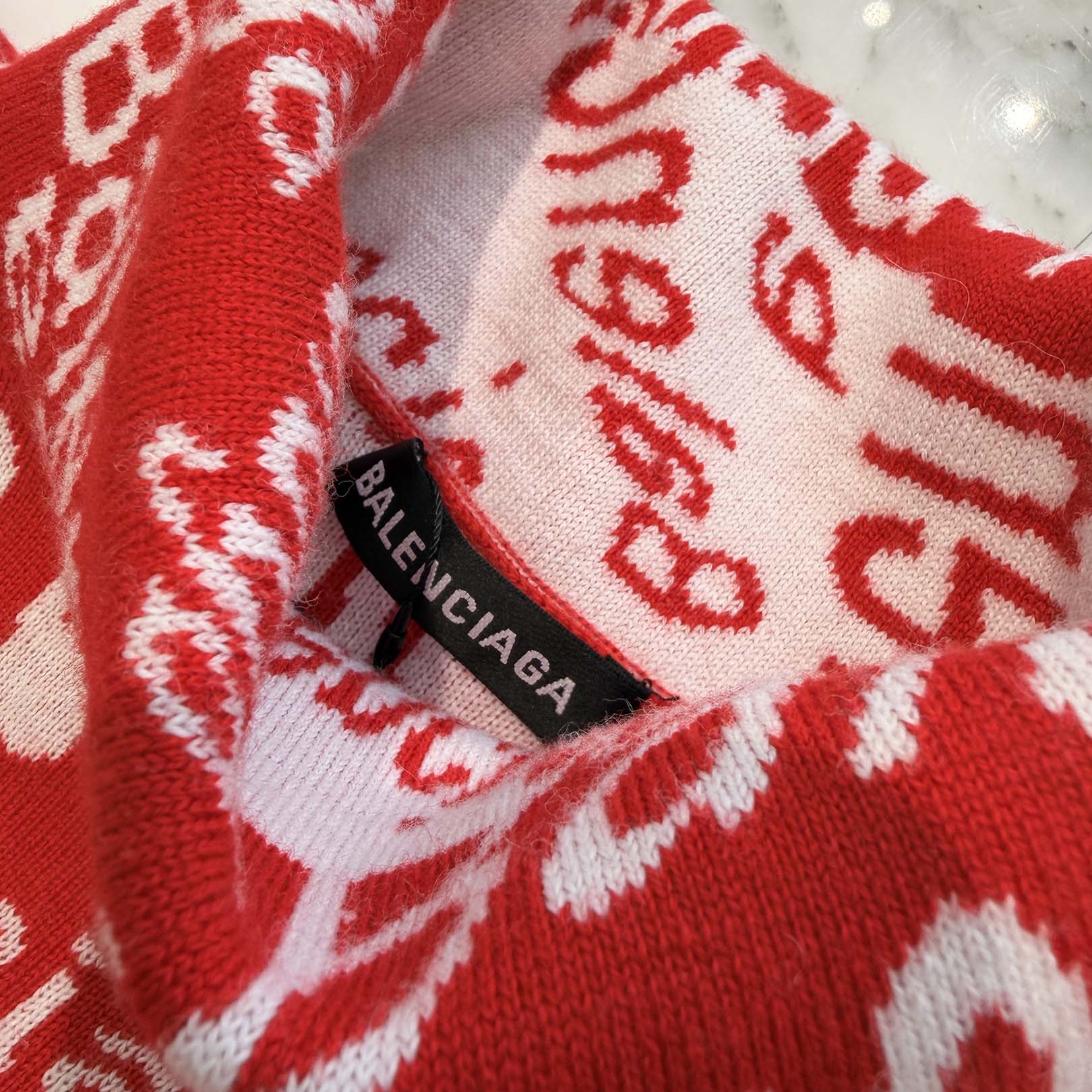 BALENCIAGA 2019AW Wave Logo Turtle Neck Sweater 583151 T1535 Size