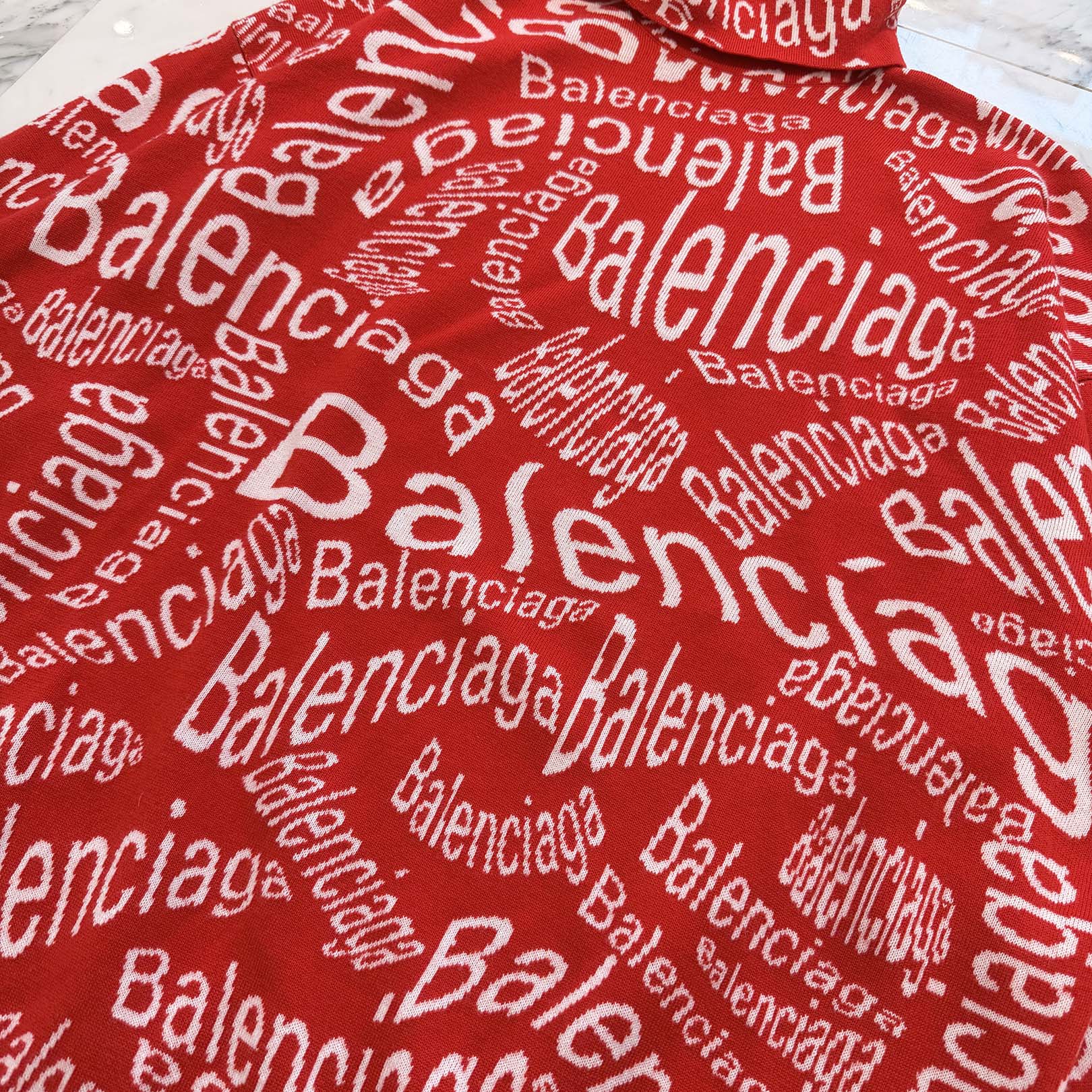 BALENCIAGA 2019AW Wave Logo Turtle Neck Sweater 583151 T1535 Size