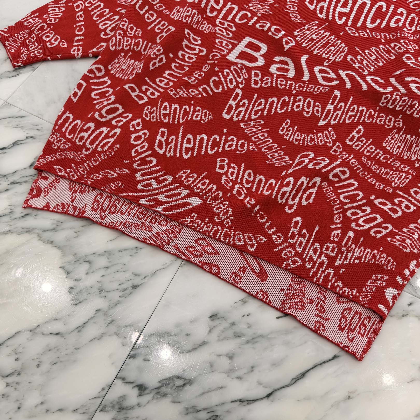 BALENCIAGA 2019AW Wave Logo Turtle Neck Sweater 583151 T1535 Size XS バレンシアガ ウェーブロゴタートルネックセーター サイズXS