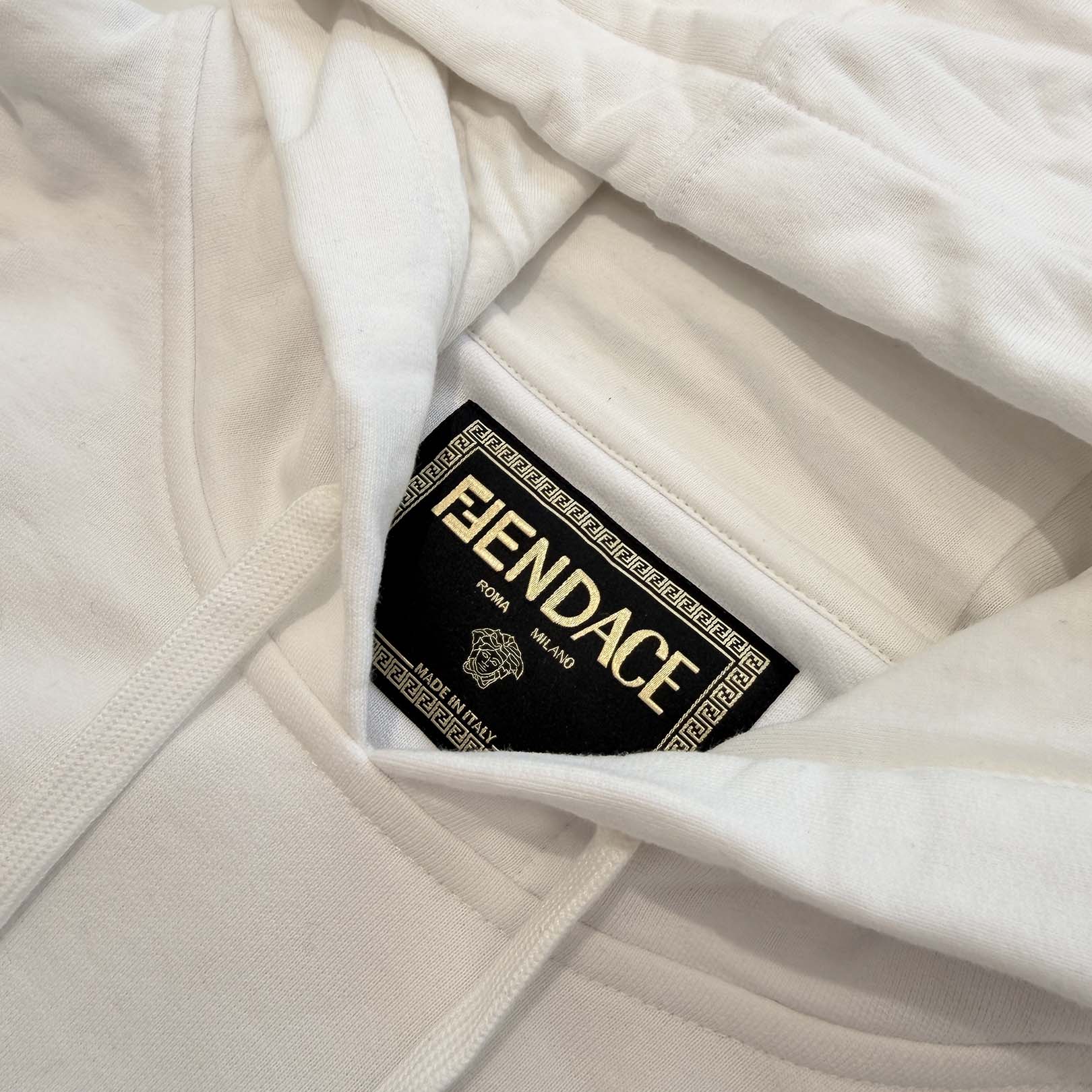 FENDI × VERSACE 2020SS FENDACE Medusa Zucca Embroidered Hoodie FY1143AKDU Size XL フェンディ × ヴェルサーチェ フェンダーチェ メデューサ ズッカ刺繍パーカー サイズXL