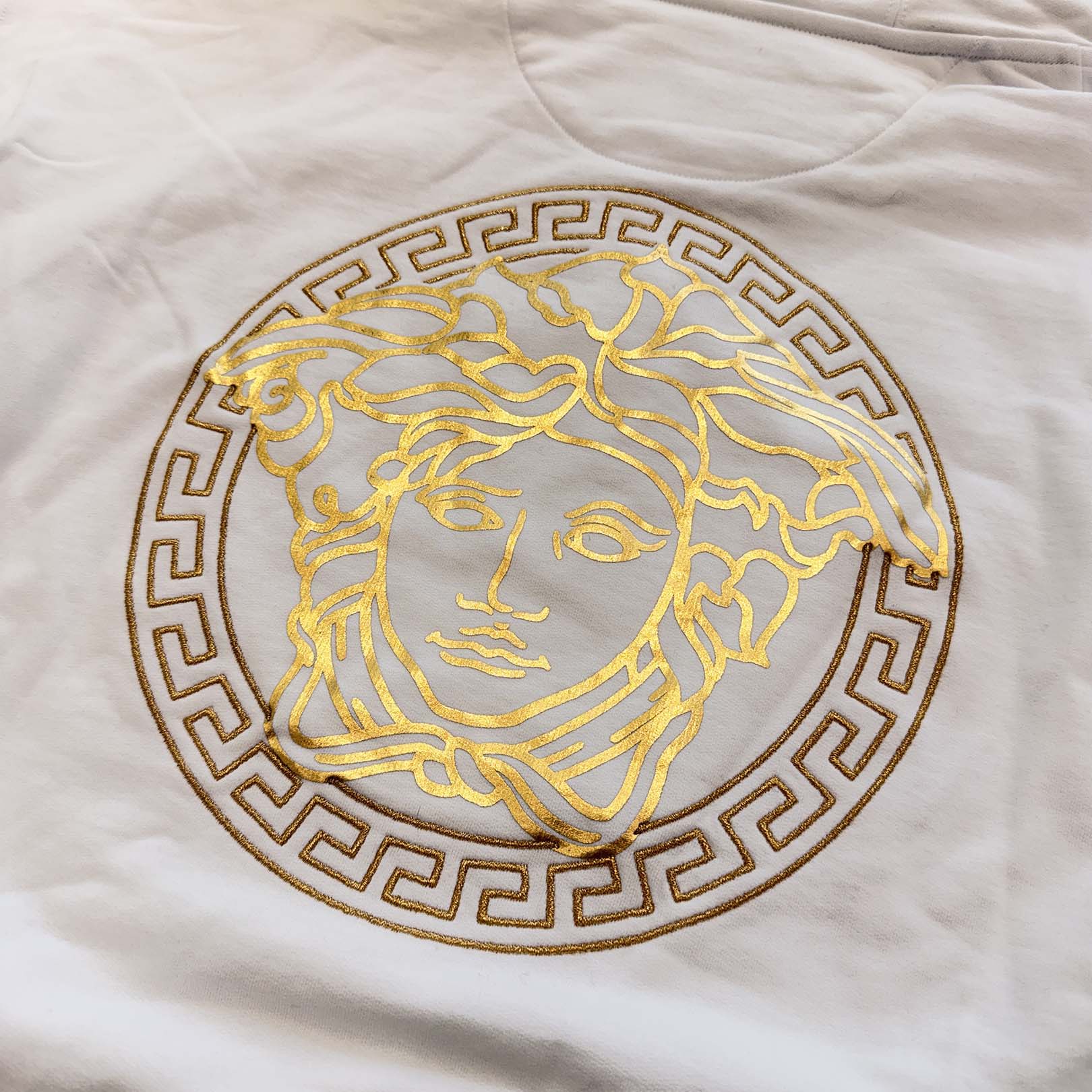 FENDI × VERSACE 2020SS FENDACE Medusa Zucca Embroidered Hoodie FY1143AKDU Size XL フェンディ × ヴェルサーチェ フェンダーチェ メデューサ ズッカ刺繍パーカー サイズXL