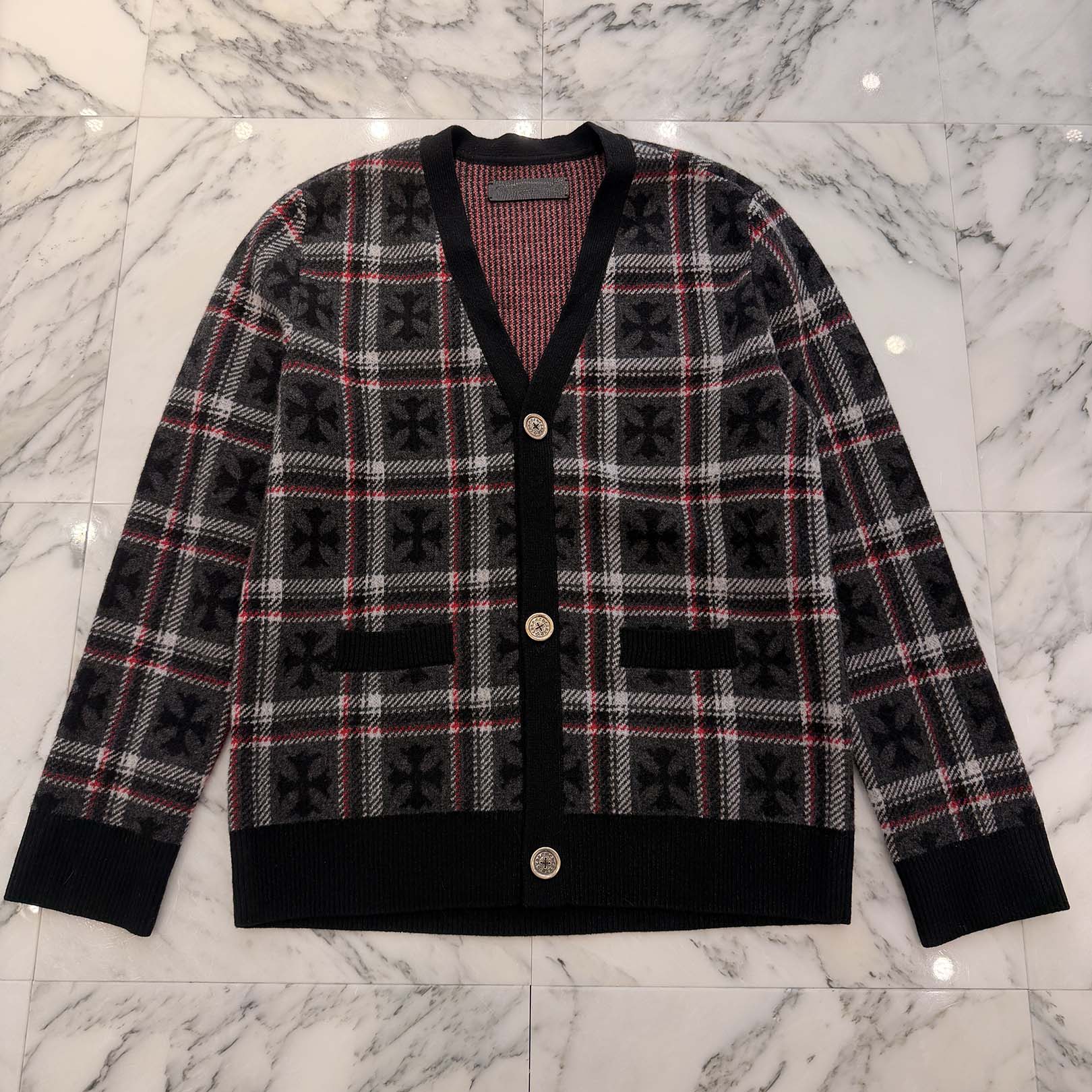 CHROME HEARTS 2025SS CH Plus Cashmere Wool Cardigan Size Ｍ クロムハーツ CHプラス カシミヤ ウール カーディガン サイズＭ