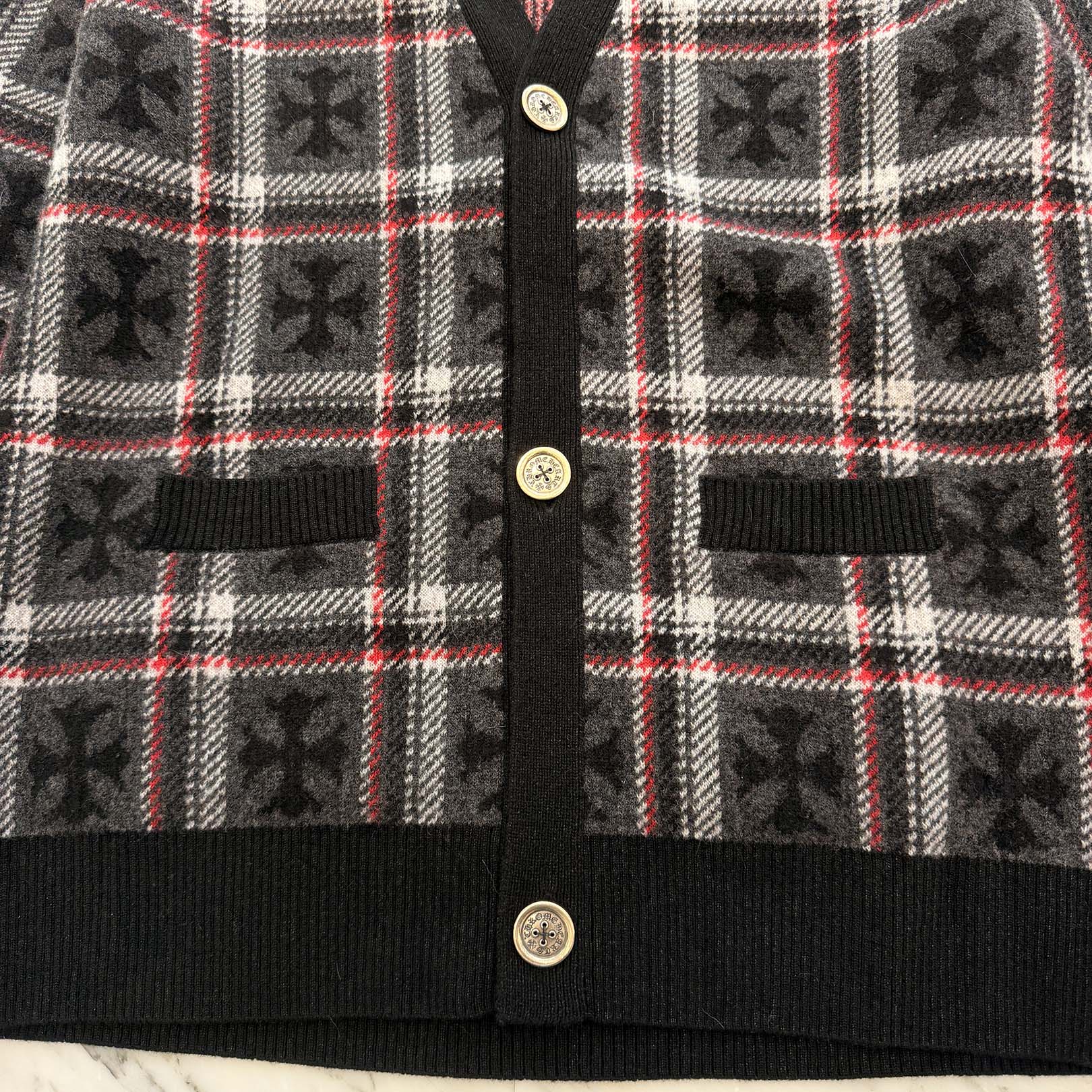 CHROME HEARTS 2025SS CH Plus Cashmere Wool Cardigan Size Ｍ クロムハーツ CHプラス カシミヤ ウール カーディガン サイズＭ