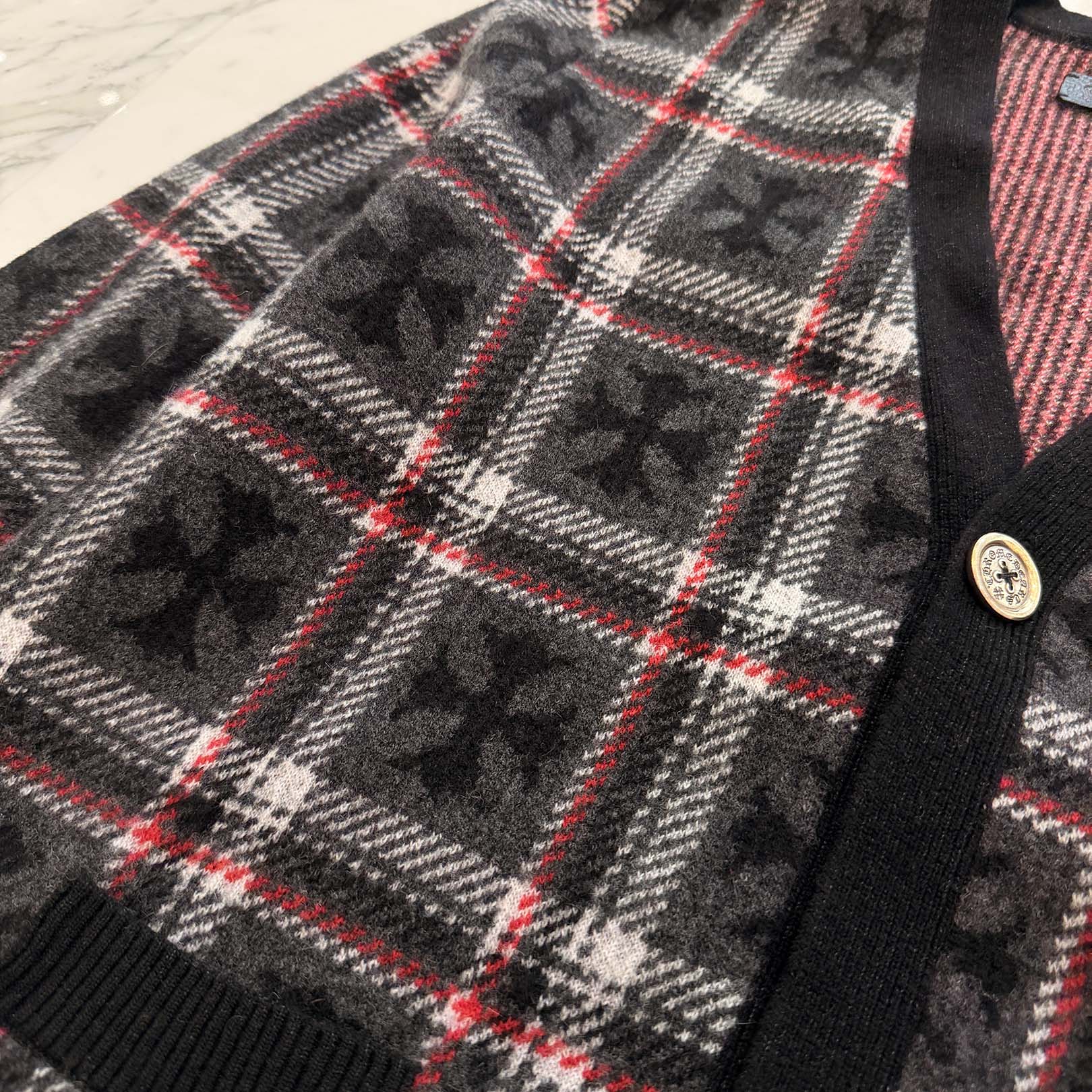 CHROME HEARTS 2025SS CH Plus Cashmere Wool Cardigan Size Ｍ クロムハーツ CHプラス カシミヤ ウール カーディガン サイズＭ