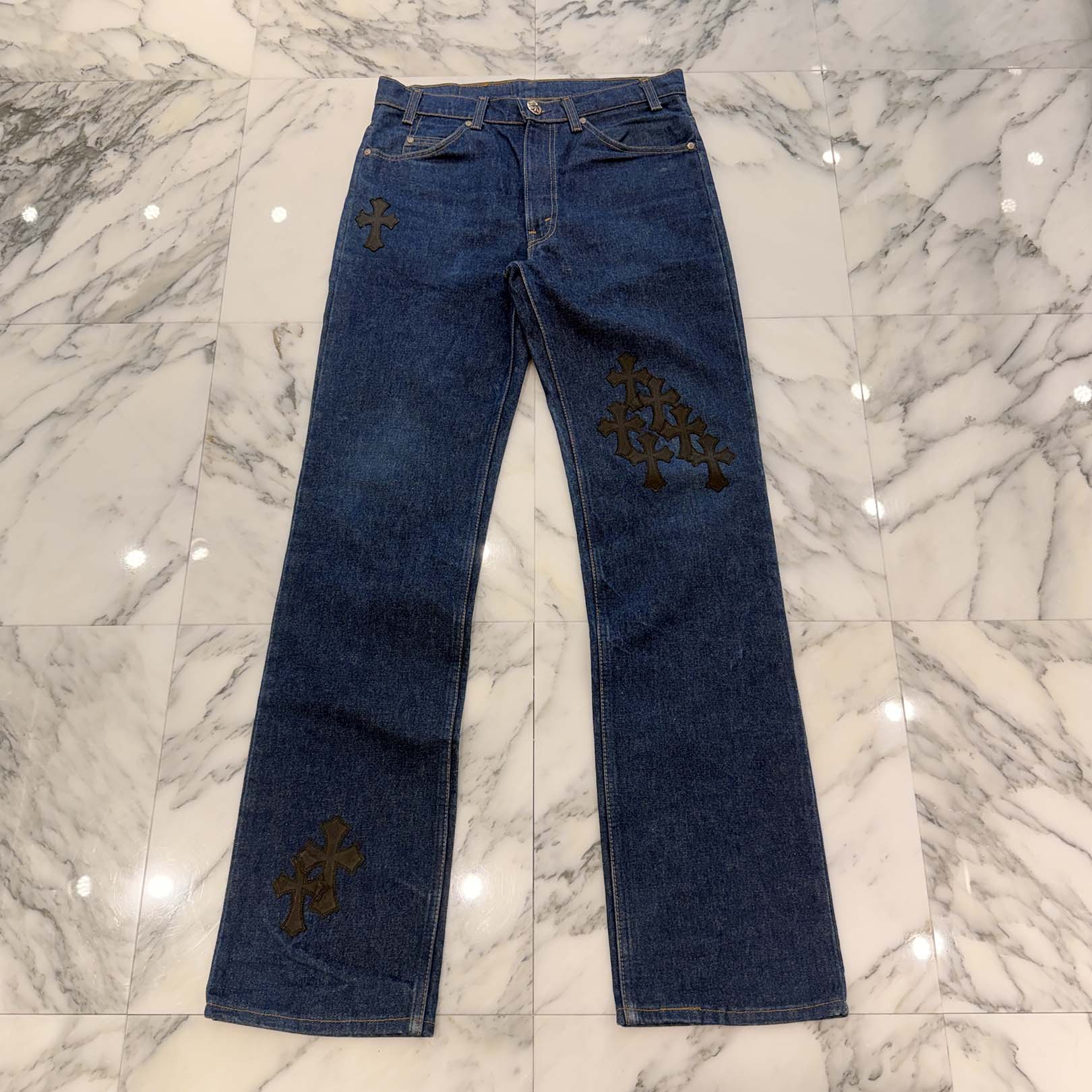 CHROME HEARTS × Levi's 517 VNTG Cross Leather Patch Denim Pants Size 33 クロムハーツ × リーバイス 517 ヴィンテージ クロスレザーパッチ デニムパンツ サイズ33