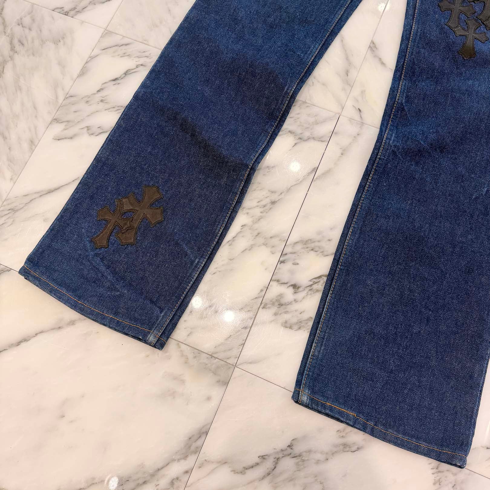 CHROME HEARTS × Levi's 517 VNTG Cross Leather Patch Denim Pants Size 33 クロムハーツ × リーバイス 517 ヴィンテージ クロスレザーパッチ デニムパンツ サイズ33