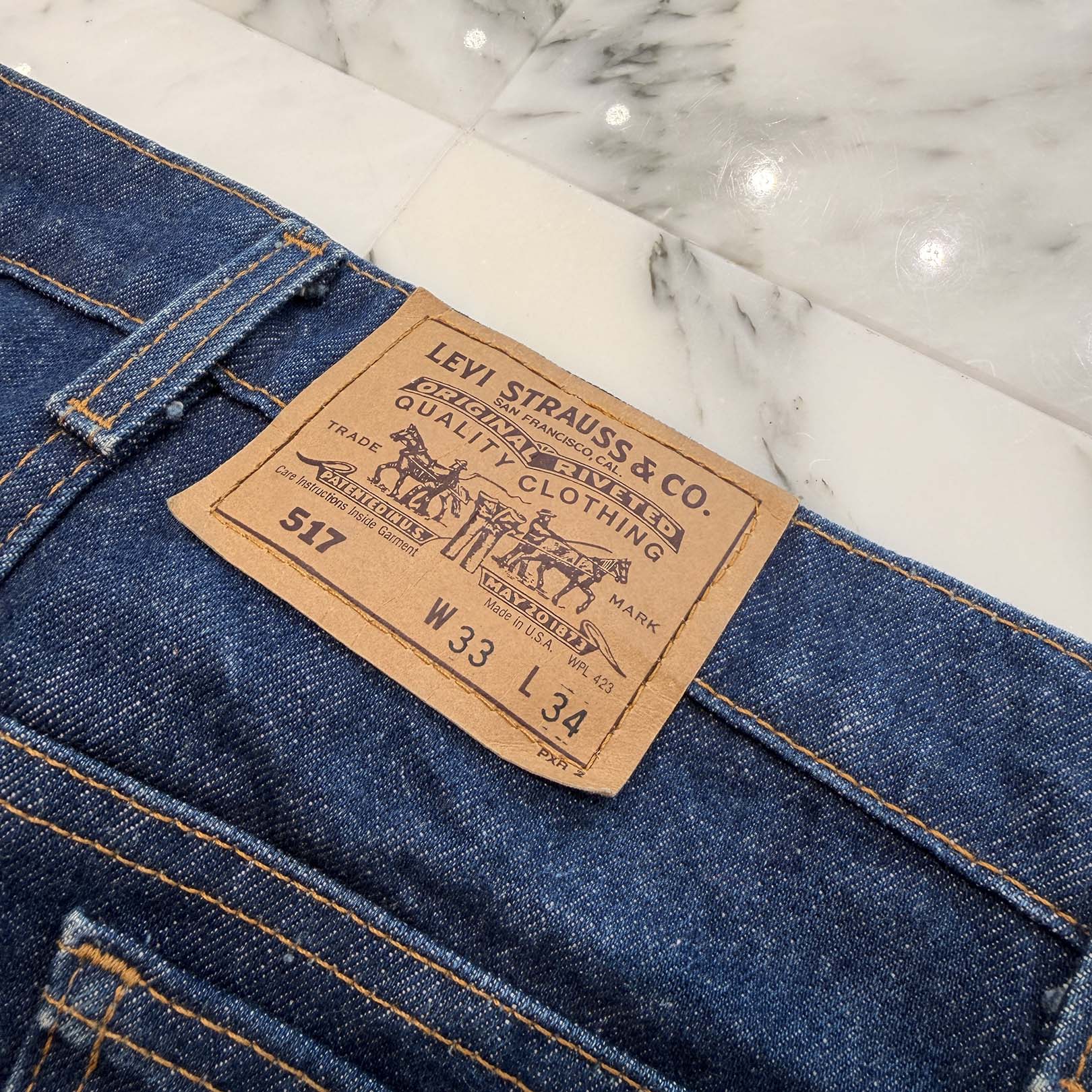 CHROME HEARTS × Levi's 517 VNTG Cross Leather Patch Denim Pants Size 33 クロムハーツ × リーバイス 517 ヴィンテージ クロスレザーパッチ デニムパンツ サイズ33