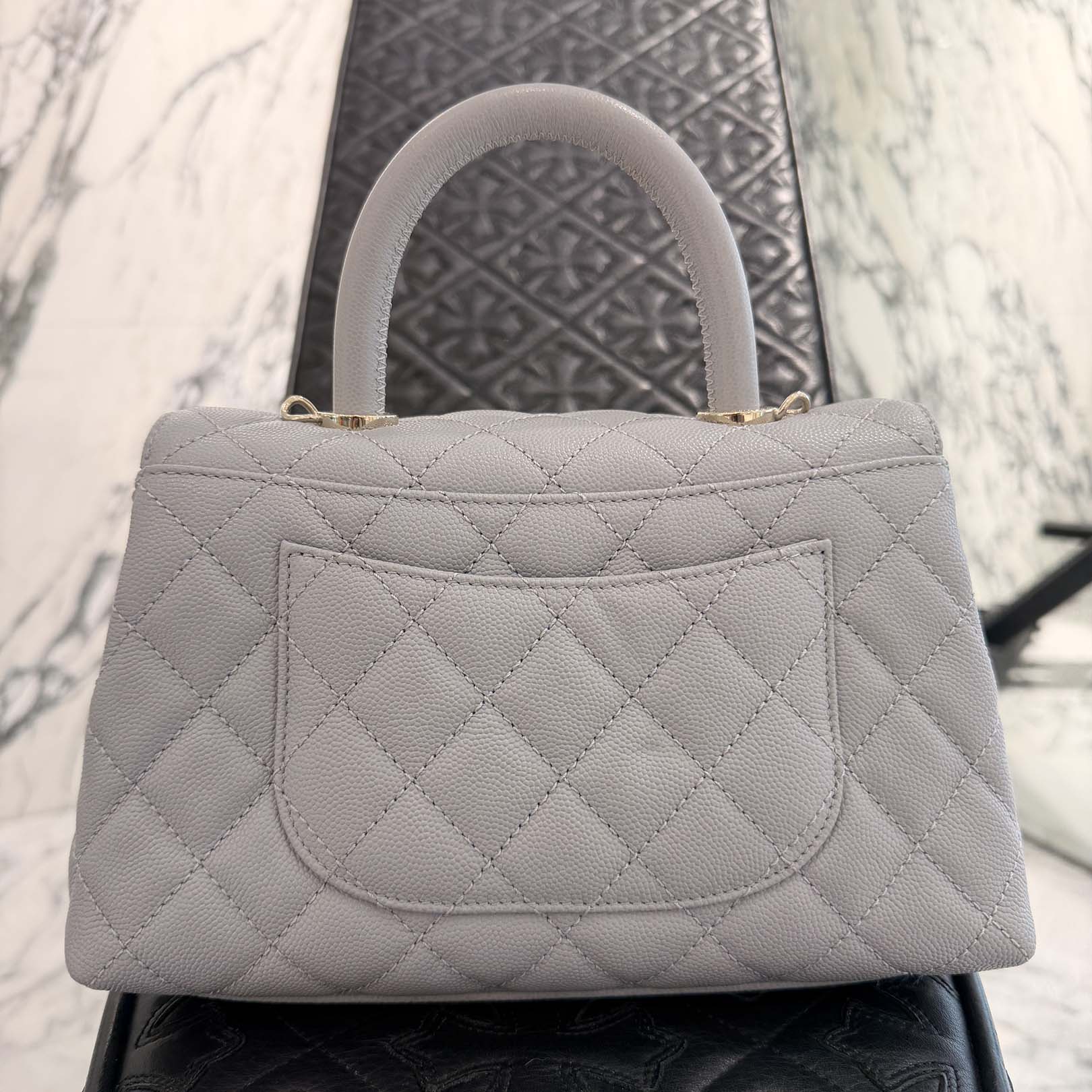 CHANEL 2024P Matelasse Coco Handle 24 Top Handle Flap Shoulder Bag