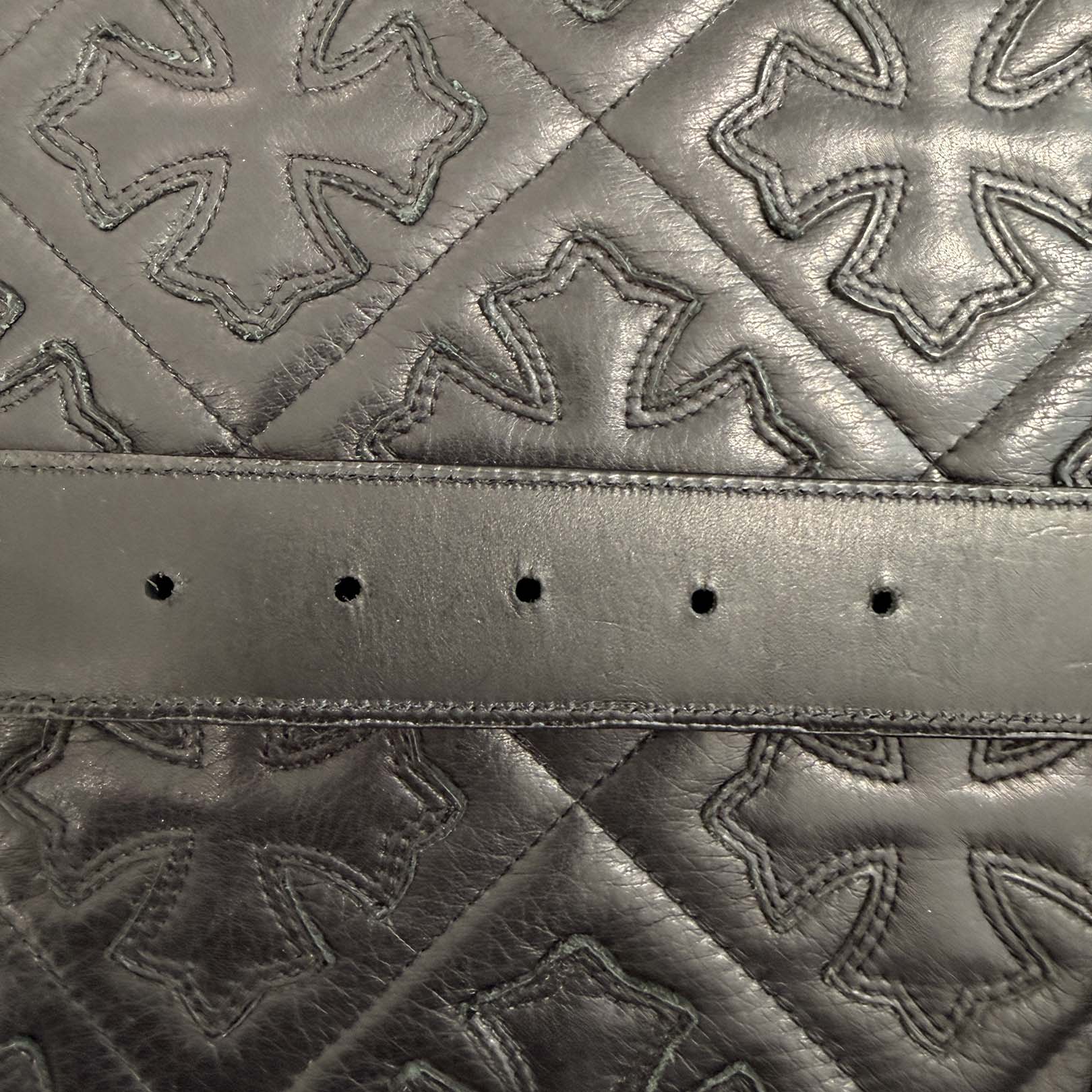 CHROME HEARTS Multi Color Cemetery Cross Patch Leather Belt Size 36 クロムハーツ マルチカラー セメタリークロスパッチ レザーベルト サイズ36