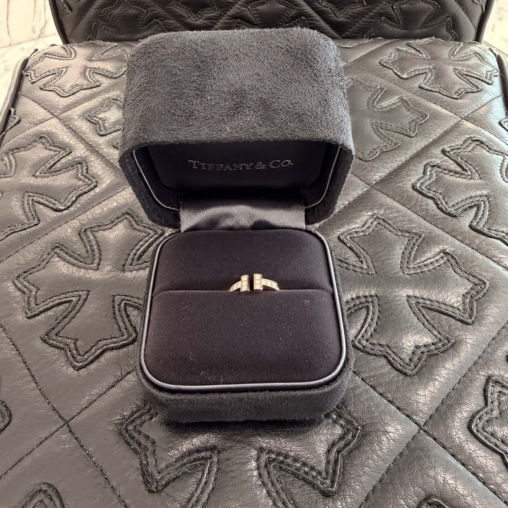 Tiffany＆Co. 18K T Diamond Wire Ring 60147091 Size 約6号 ティファニー 18K ティファニー Tダイヤモンド ワイヤー リング サイズ約6号