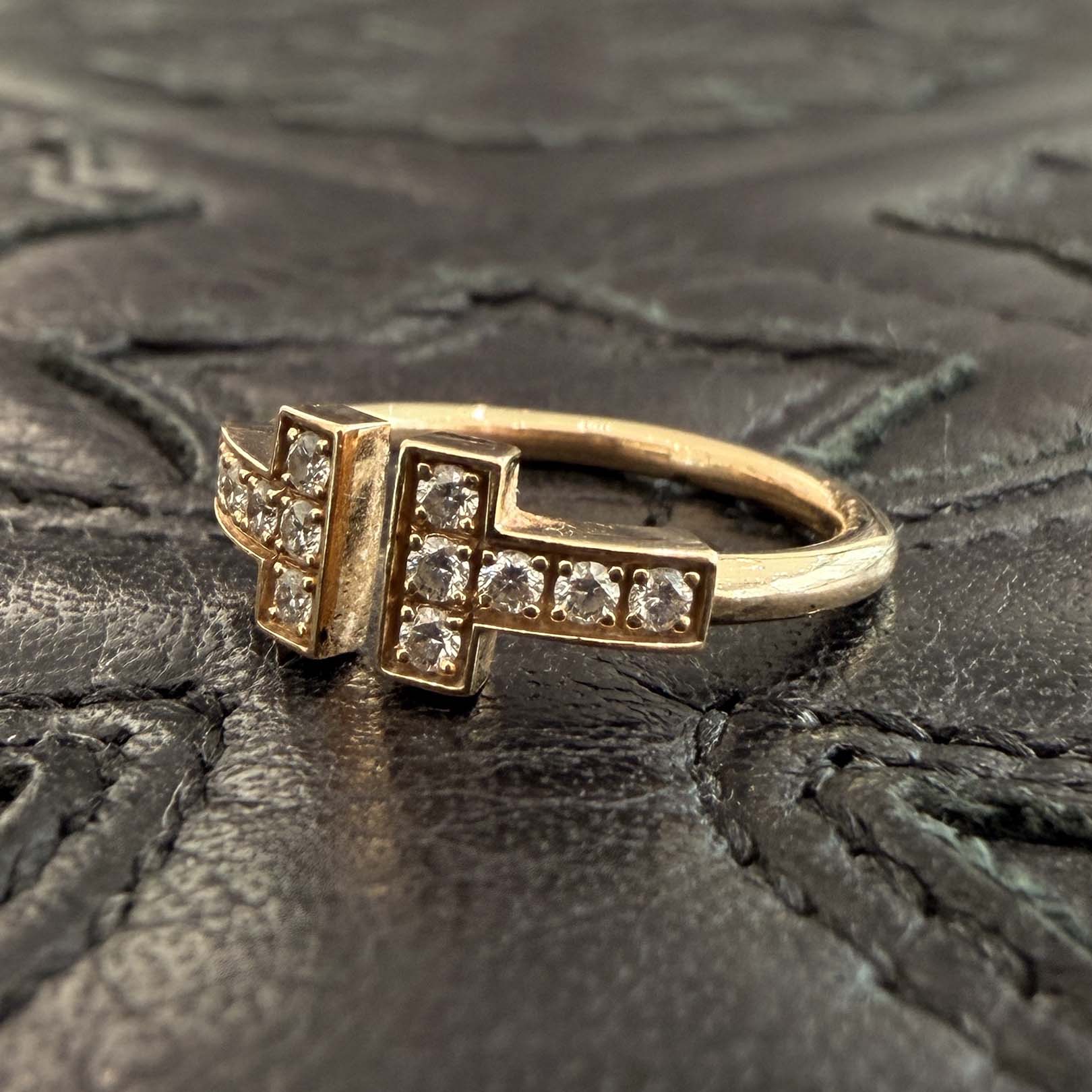 Tiffany＆Co. 18K T Diamond Wire Ring 60147091 Size 約6号