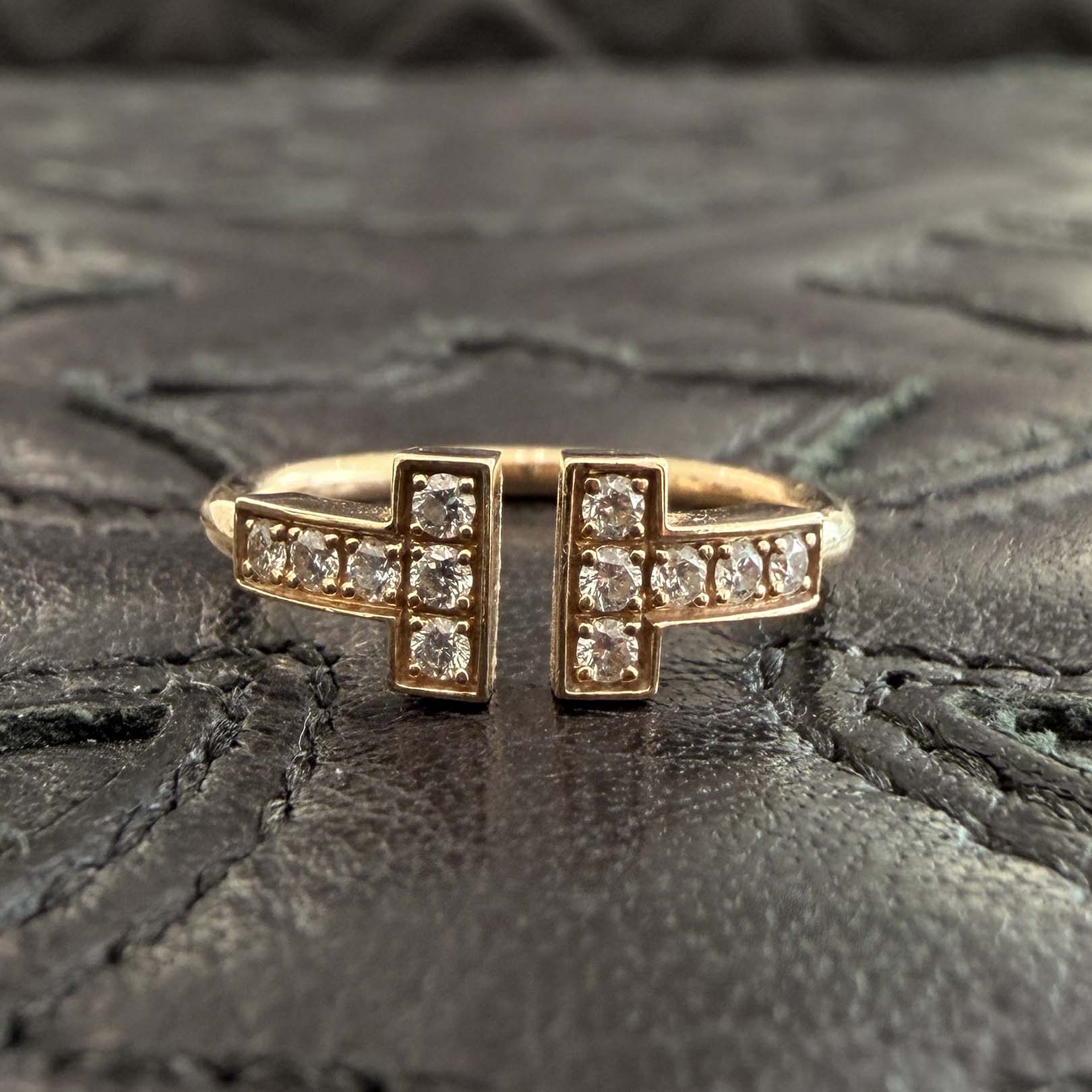 Tiffany＆Co. 18K T Diamond Wire Ring 60147091 Size 約6号