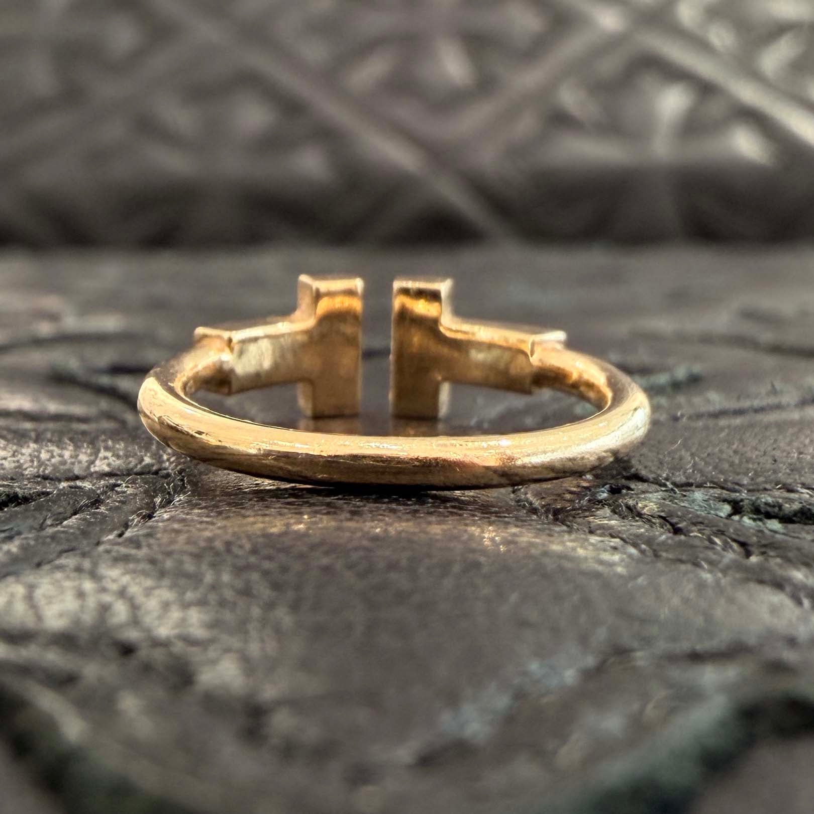 Tiffany＆Co. 18K T Diamond Wire Ring 60147091 Size 約6号 ティファニー 18K ティファニー Tダイヤモンド ワイヤー リング サイズ約6号