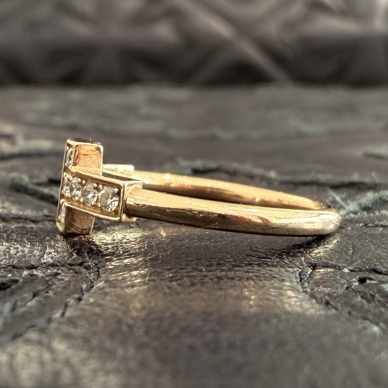 Tiffany＆Co. 18K T Diamond Wire Ring 60147091 Size 約6号