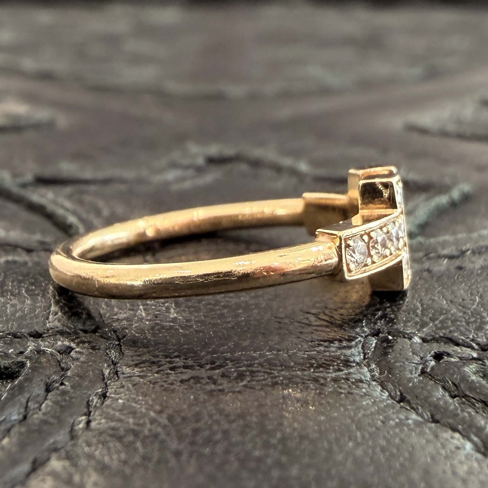 Tiffany＆Co. 18K T Diamond Wire Ring 60147091 Size 約6号
