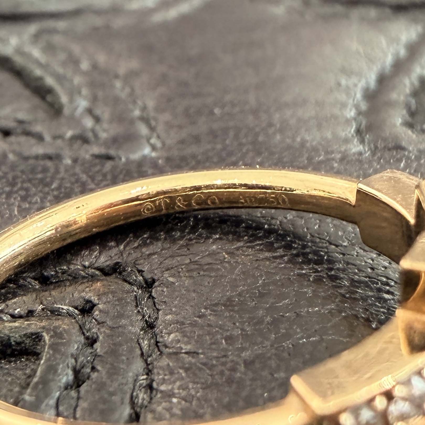 Tiffany＆Co. 18K T Diamond Wire Ring 60147091 Size 約6号 ティファニー 18K ティファニー Tダイヤモンド ワイヤー リング サイズ約6号