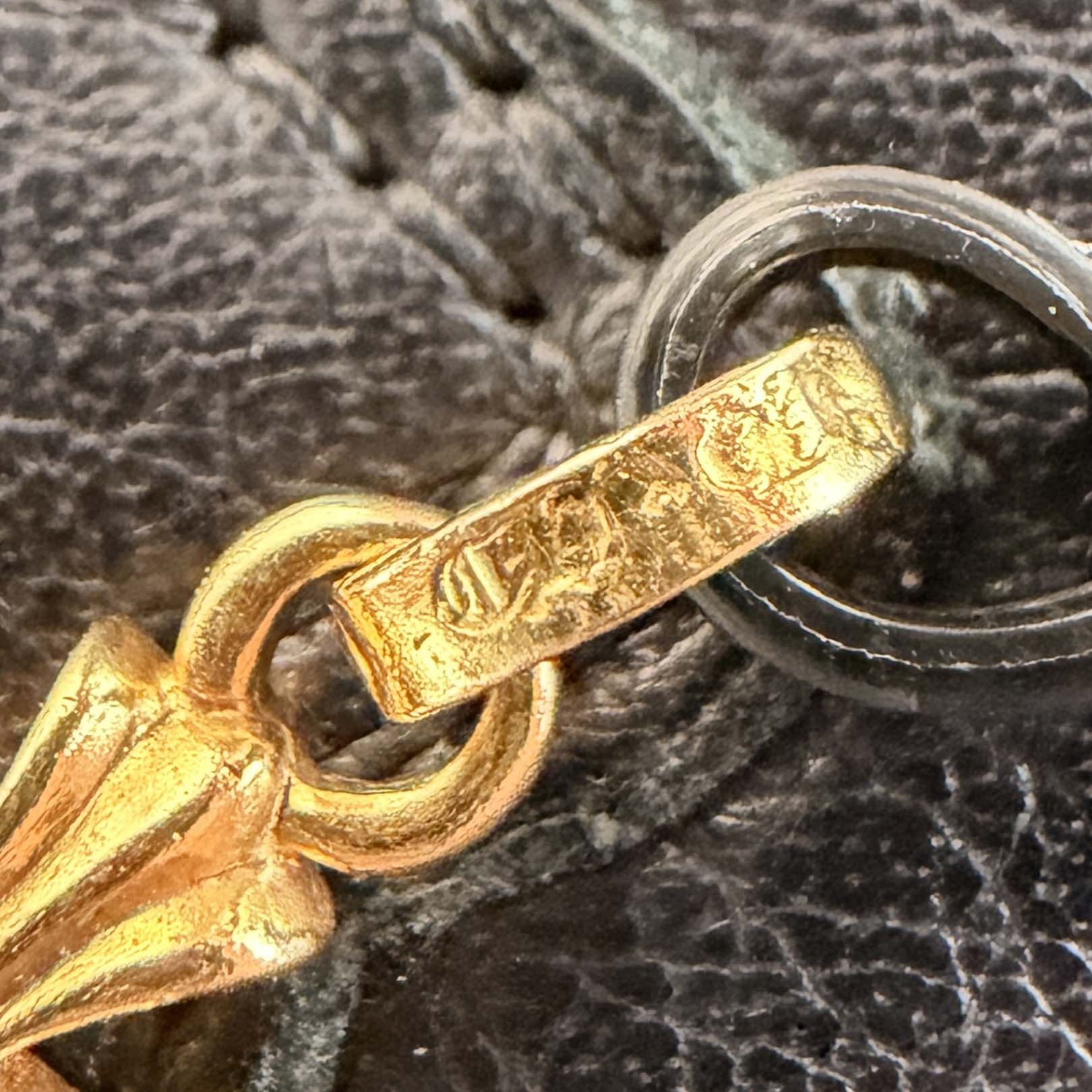 CHROME HEARTS 22K Baby Fat Cross 1 Diamond Pendant Top クロムハーツ 22K ベビーファット クロス 1ダイヤモンド ペンダントトップ