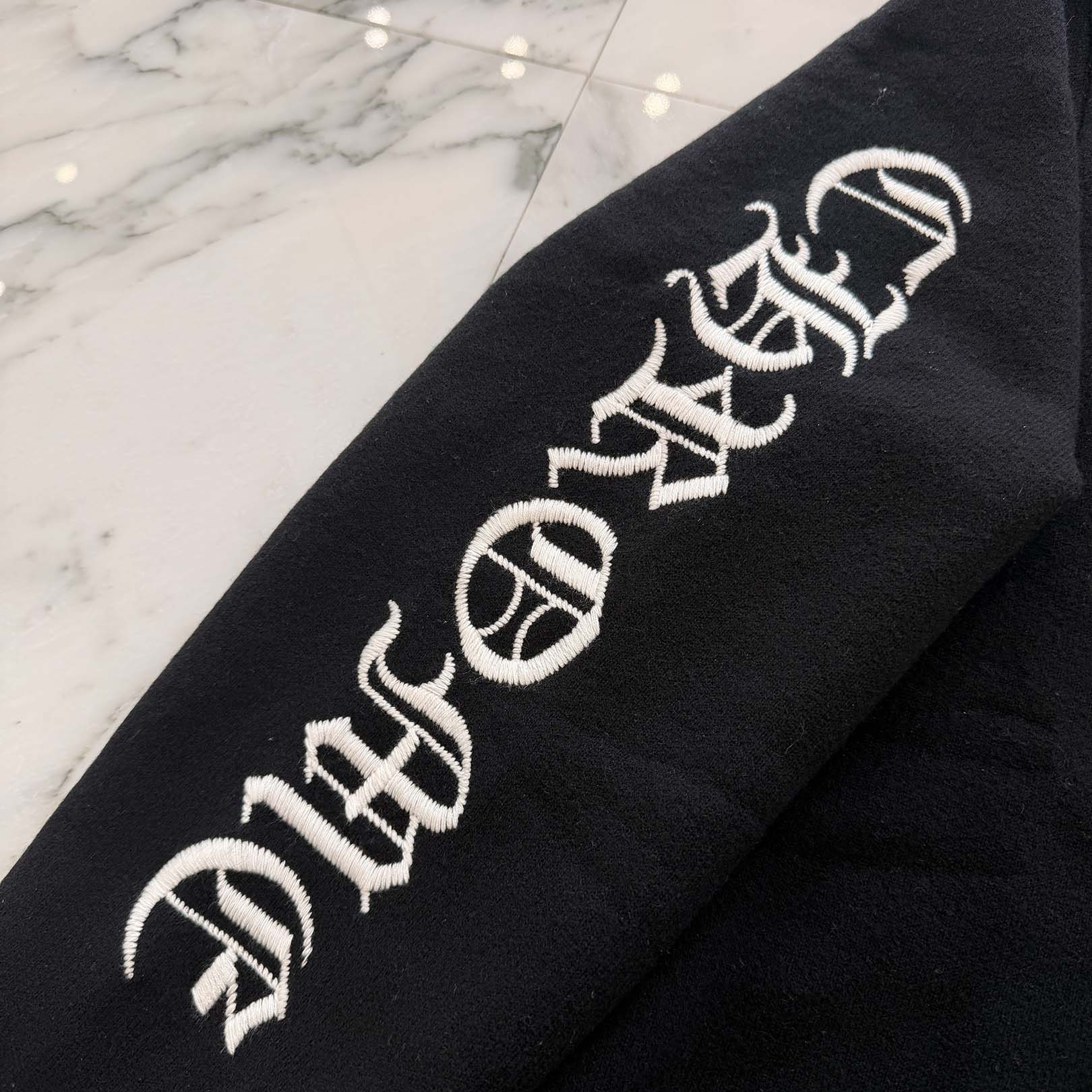 CHROME HEARTS Arm Logo Embroidery Cashmere Knit Pullover Hoodie Size L クロムハーツ アームロゴ刺繍 カシミヤニット プルオーバーフーディー サイズL