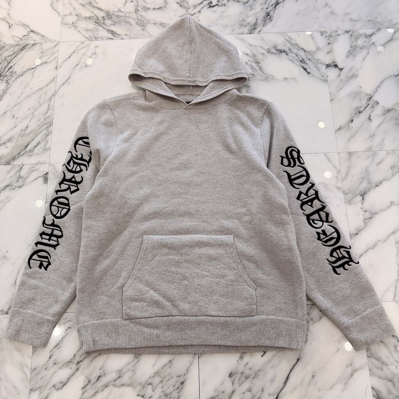 CHROME HEARTS Arm Logo Embroidery Cashmere Knit Pullover Hoodie Size L クロムハーツ アームロゴ刺繍 カシミヤニット プルオーバーフーディー サイズL