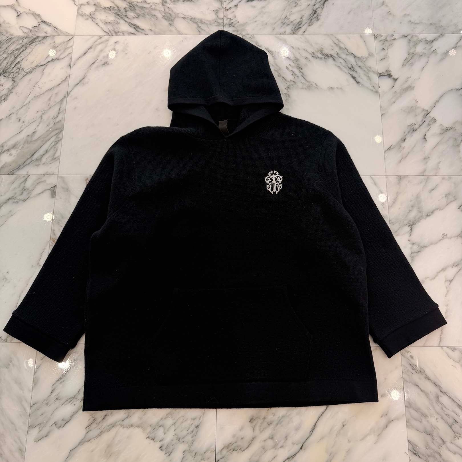 CHROME HEARTS YNOT Vine Dagger Embroidery Cashmere Knit Hoodie Size XL クロムハーツ ワイノット ヴァインダガー ロゴ刺繍 カシミヤニットフーディー サイズXL